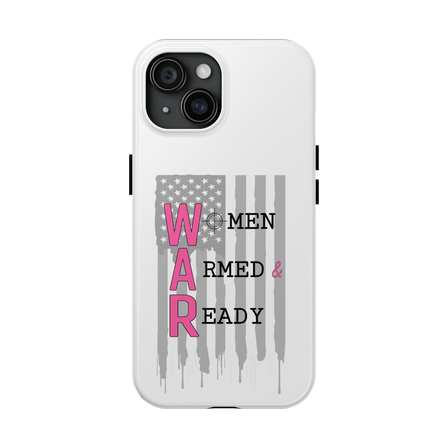 Women Armed & Ready Phone Case - Vertical Flag
