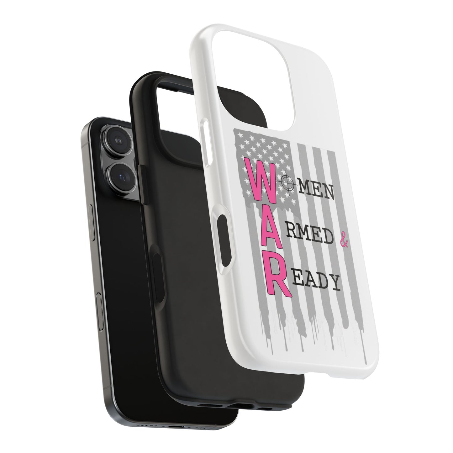 Women Armed & Ready Phone Case - Vertical Flag