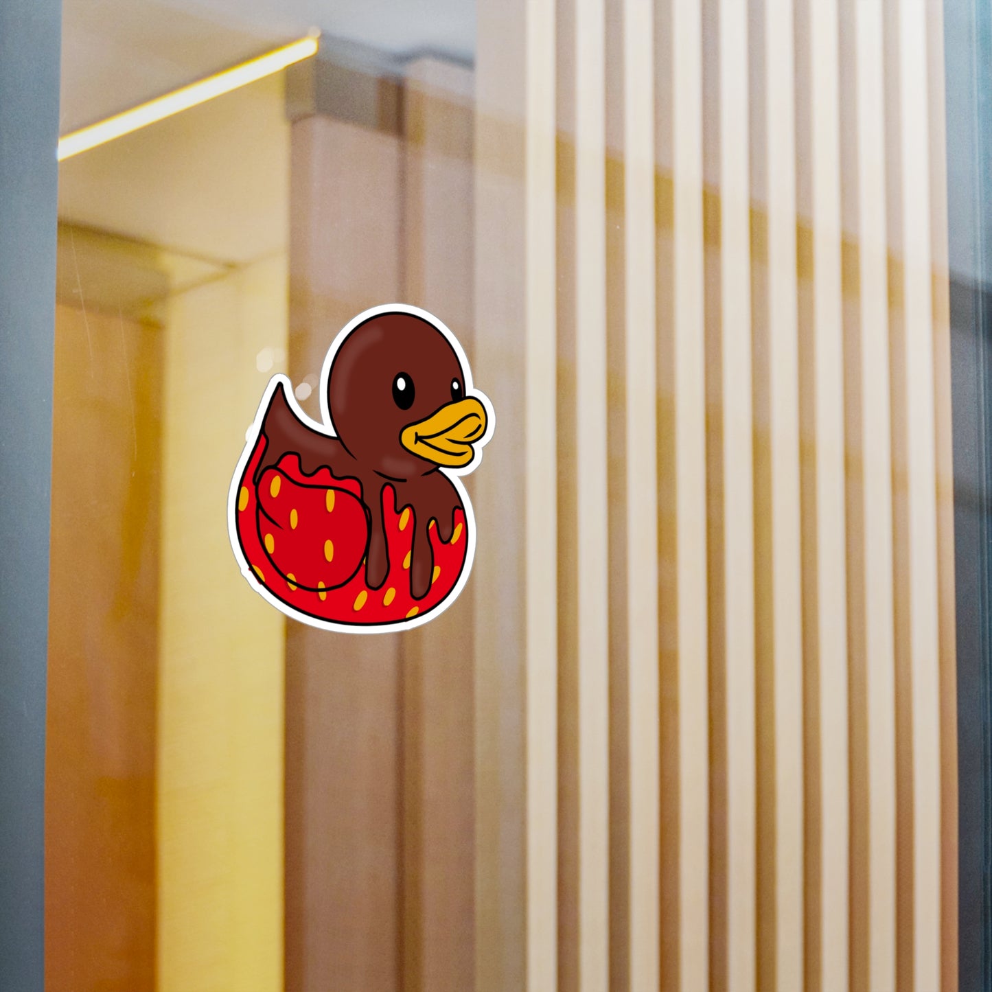 Chocolate Covered Strawberry Duck Kiss-Cut Vinyl Decal