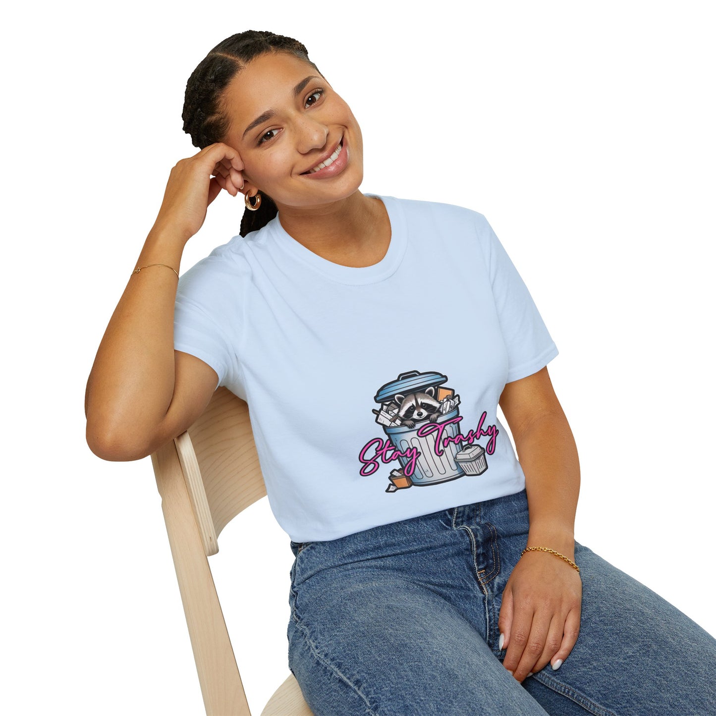 Stay Trashy T-Shirt - Cute Raccoon Design