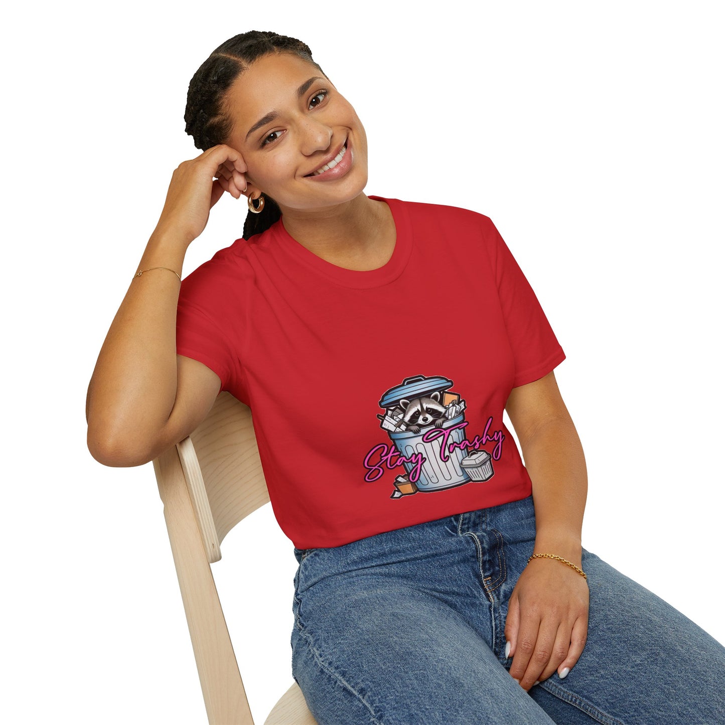 Stay Trashy T-Shirt - Cute Raccoon Design