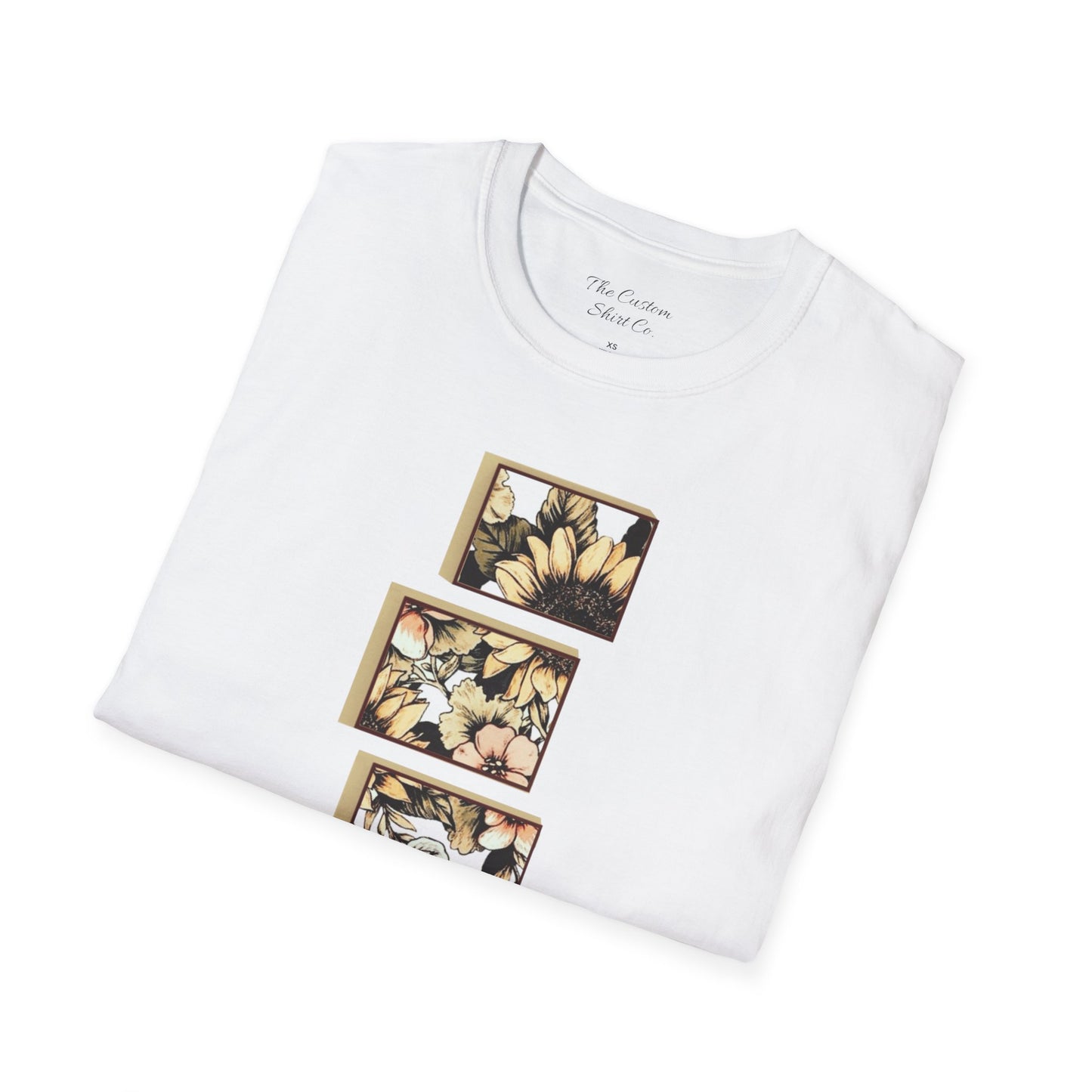 custom vintage flower shirt white folded