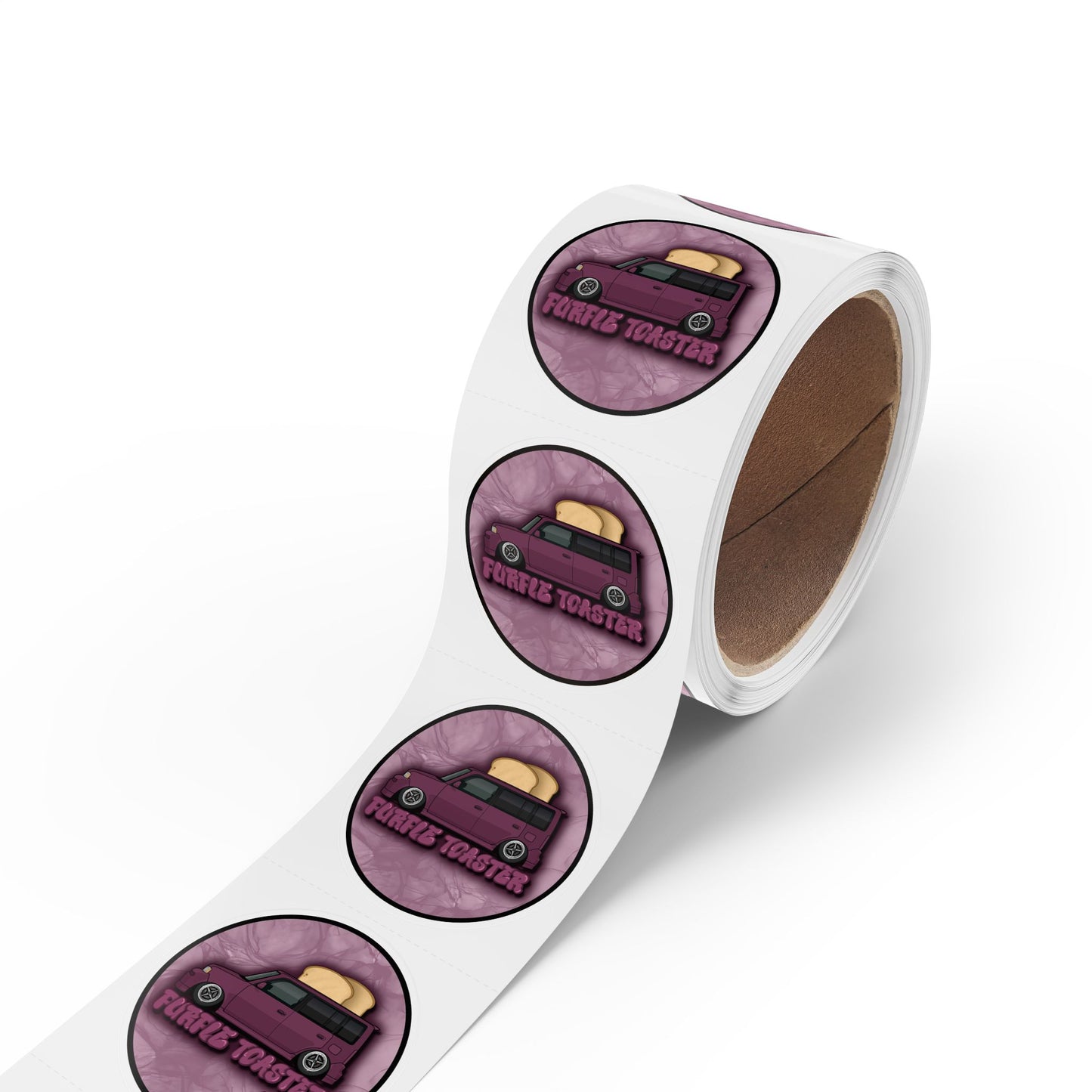Purple Toaster Sticker Roll