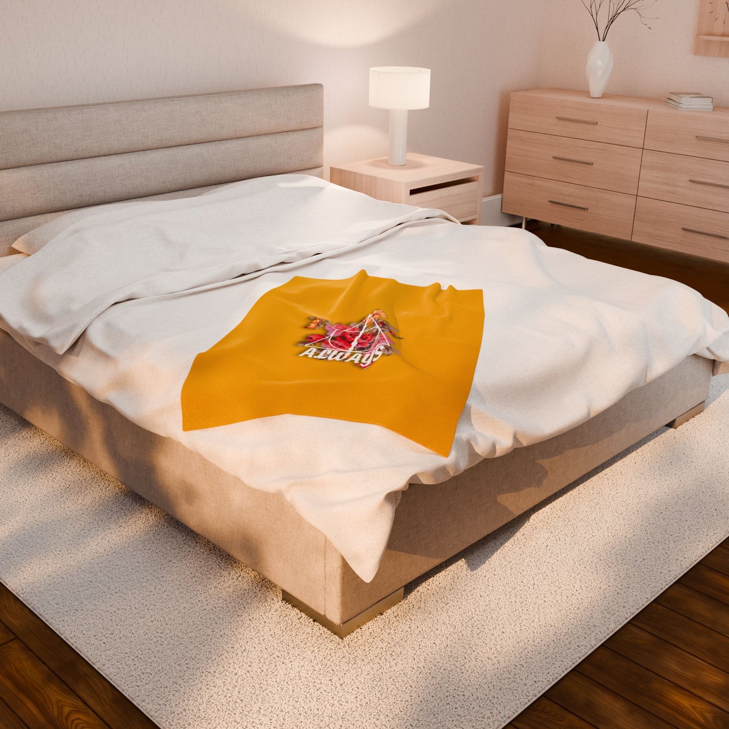 Hufflepuff 'Always' Floral Design - Velveteen Plush Blanket