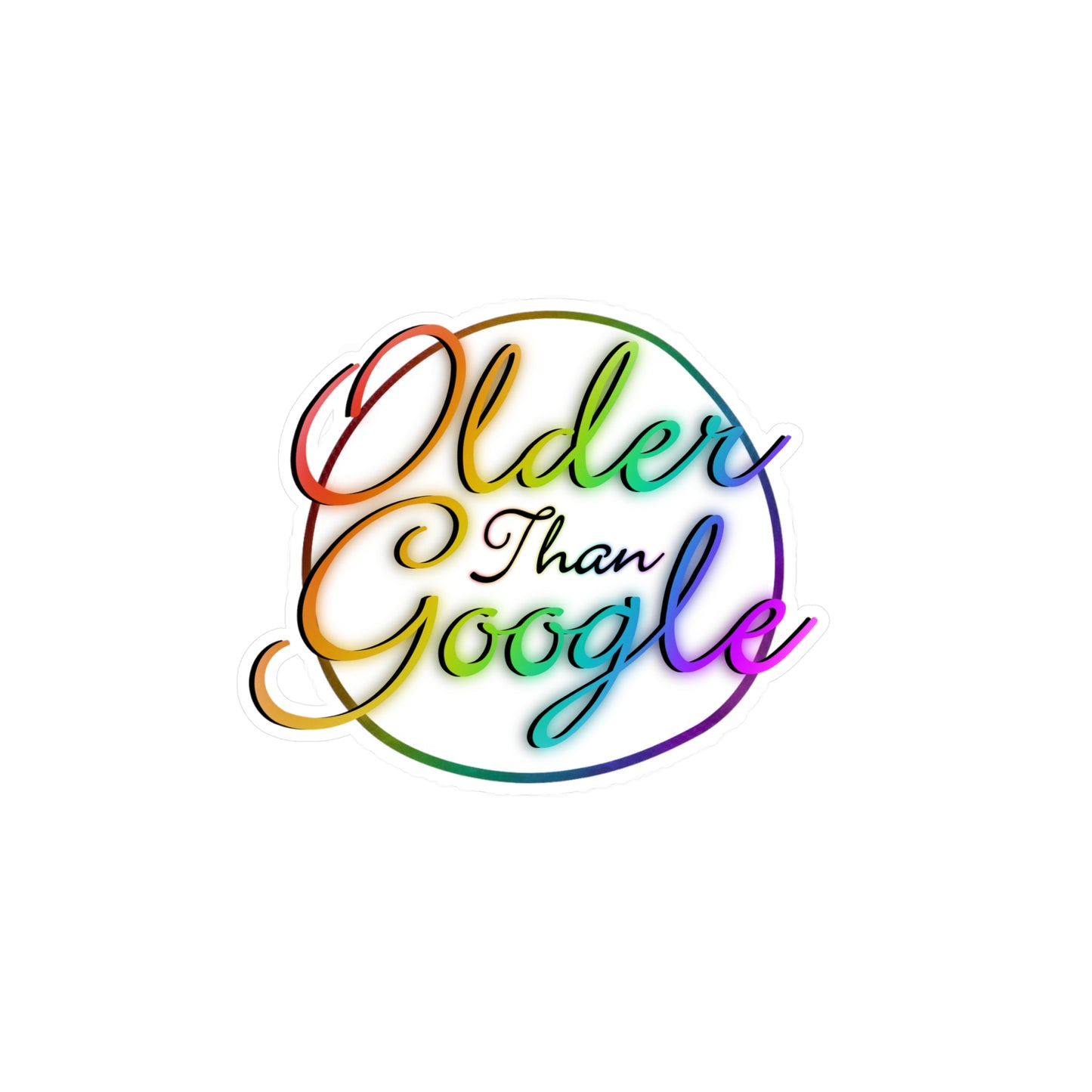 Older Than Google Colorful Kiss-Cut Vinyl Decal