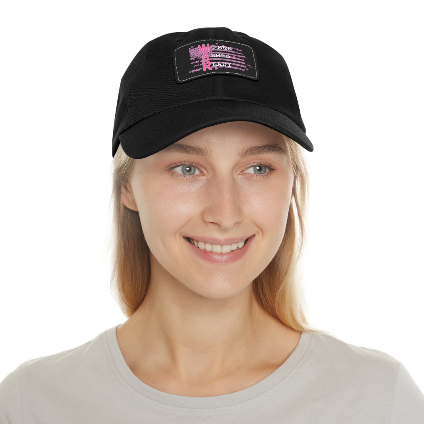 Women Armed & Ready Pink Flag With Leather Patch
