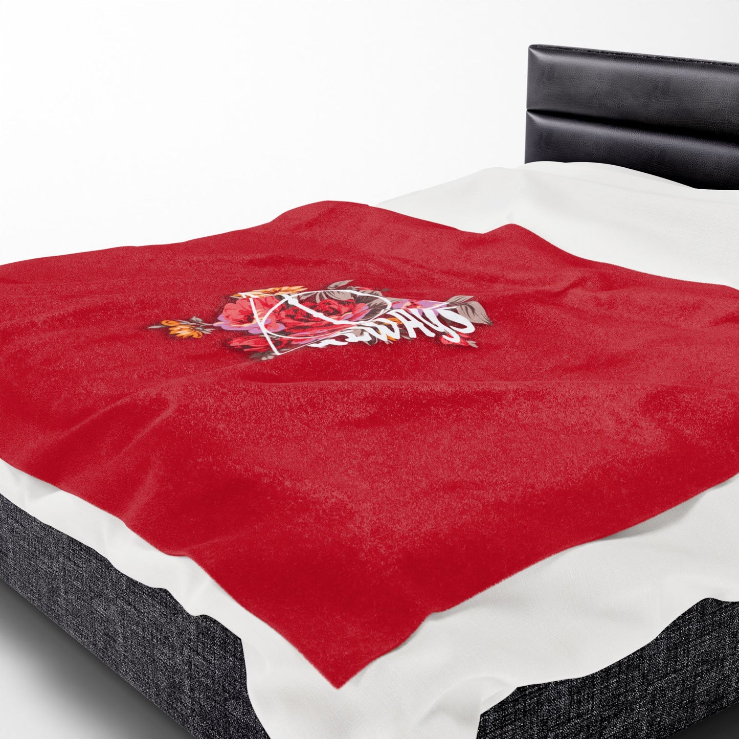 Gryffindor Floral 'Always' Design - Cozy Velveteen Plush Blanket