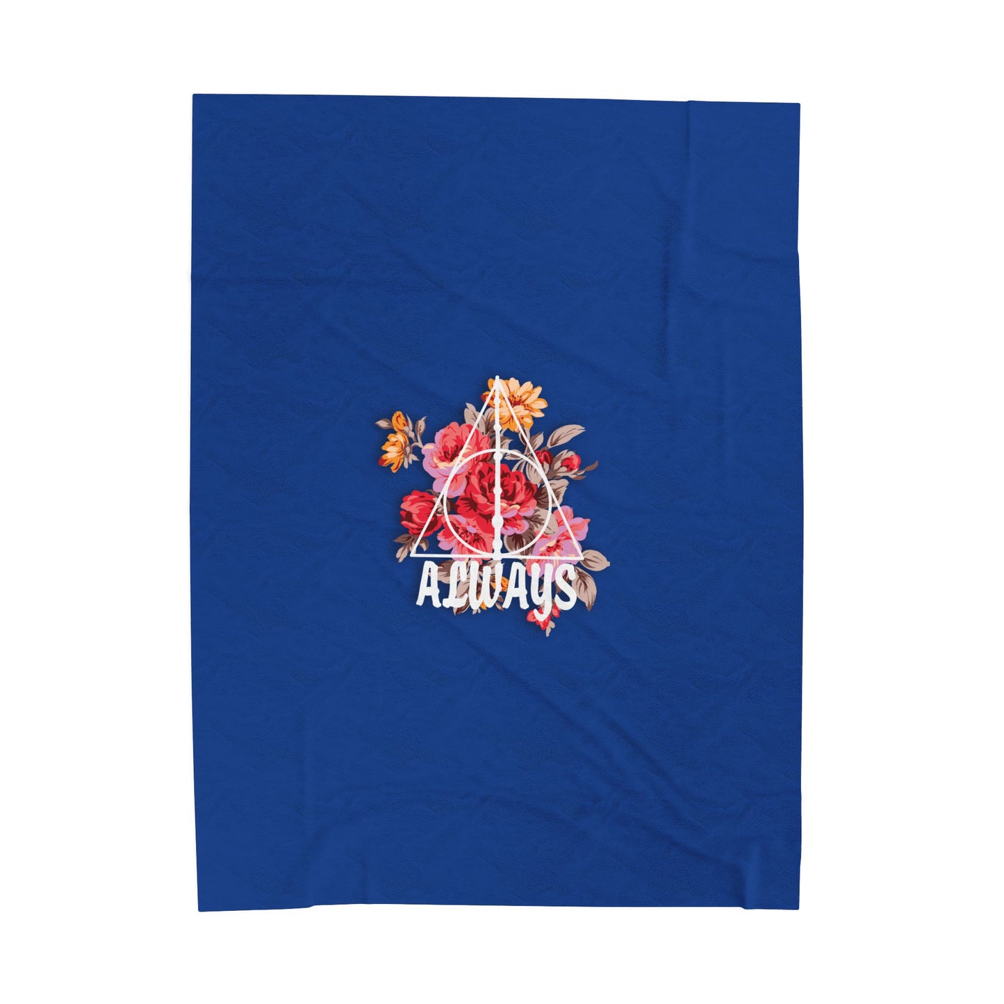 Raven Claw 'Always' Floral Design Velveteen Plush Blanket