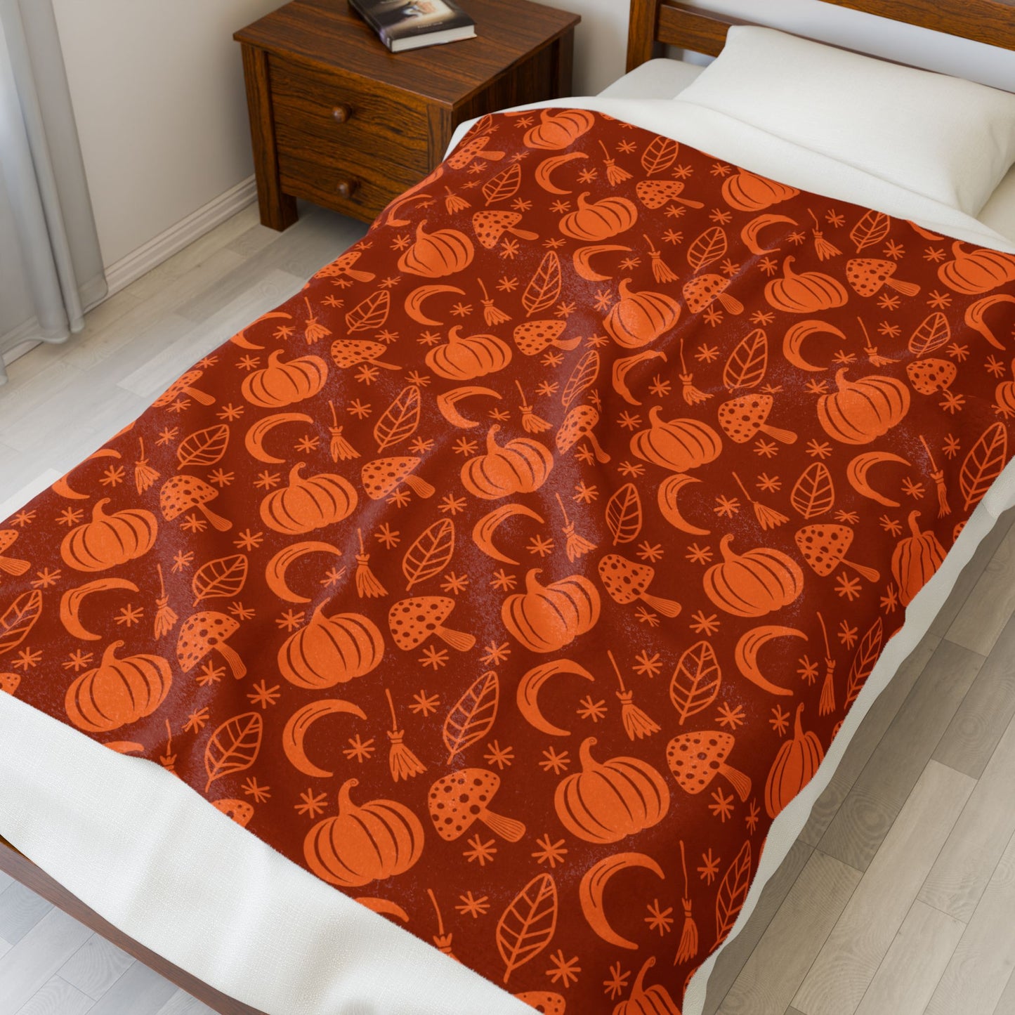 Pumpkin Pattern Fall Velveteen Plush Blanket