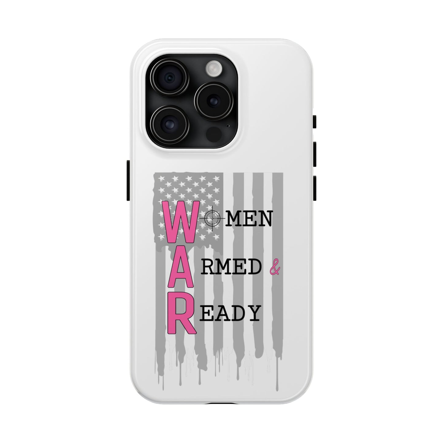 Women Armed & Ready Phone Case - Vertical Flag