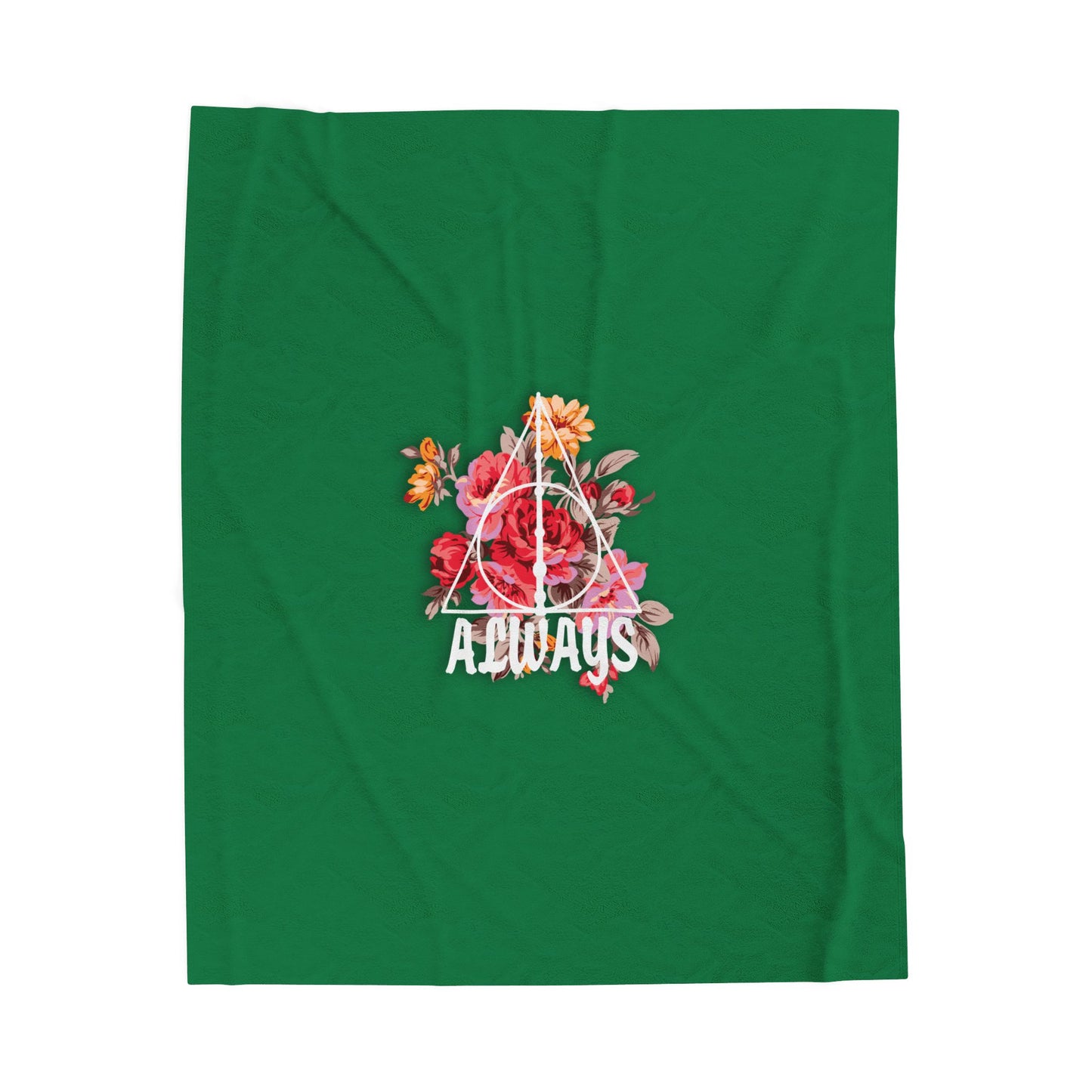 Slytherin 'Always' Floral Design Velveteen Plush Blanket