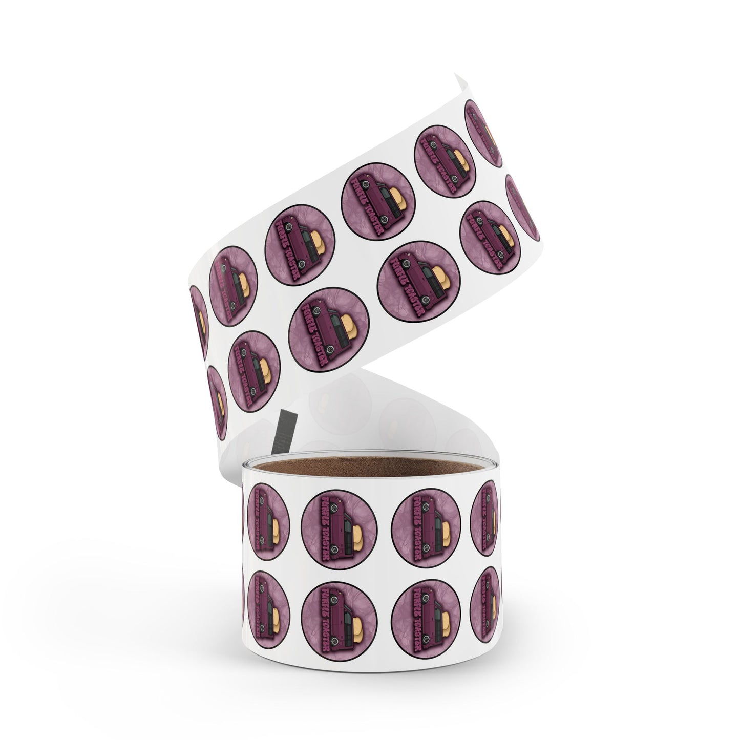 Purple Toaster Sticker Roll