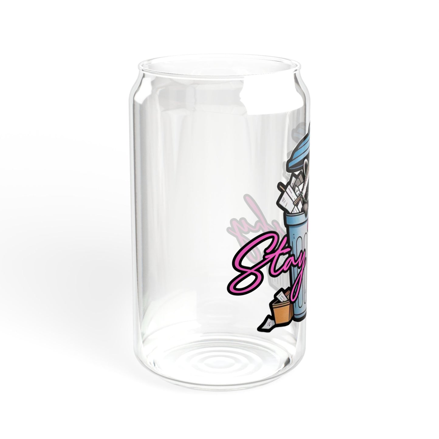 Stay Trashy Sipper Glass - 16oz Reusable Drinking Cup with Straw