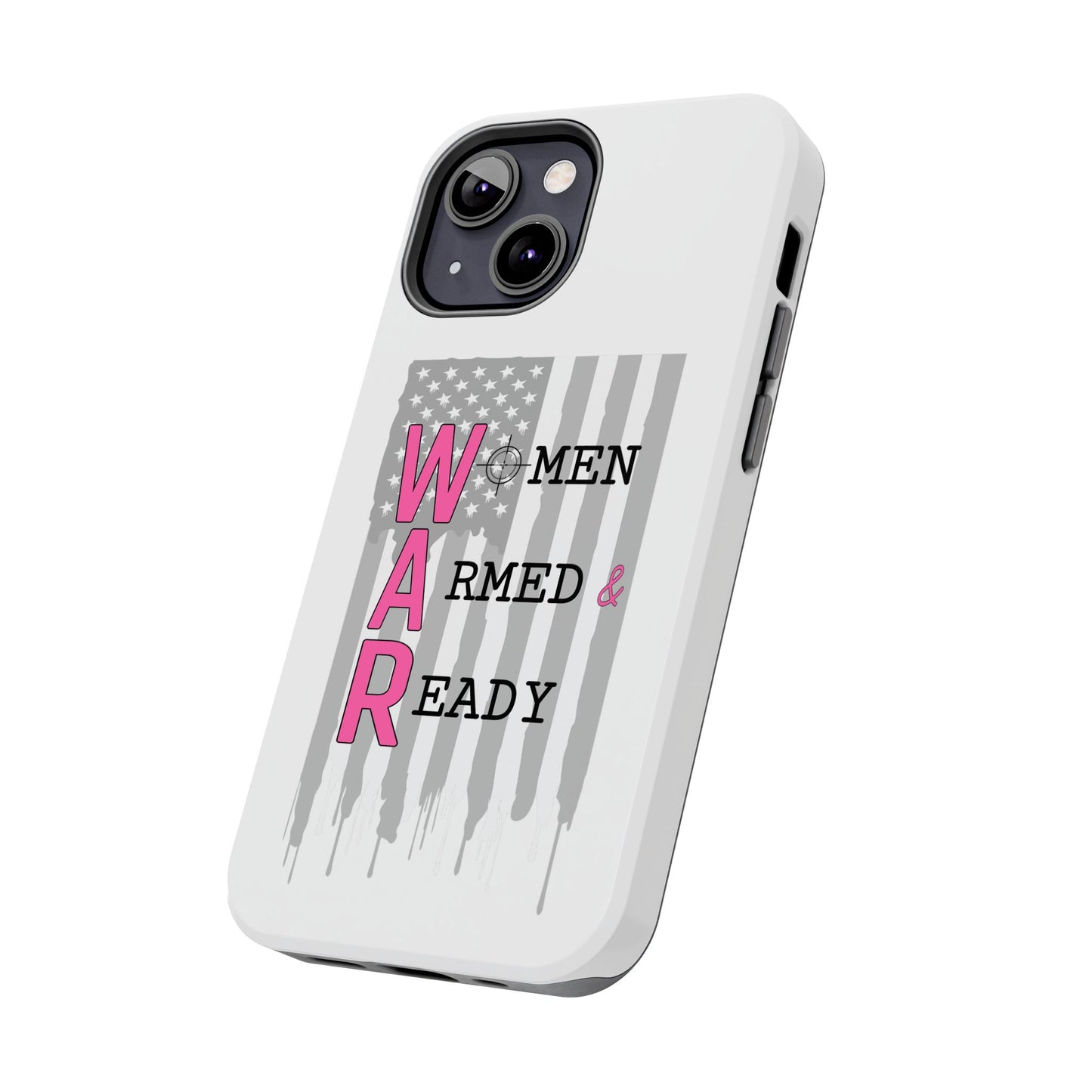 Women Armed & Ready Phone Case - Vertical Flag