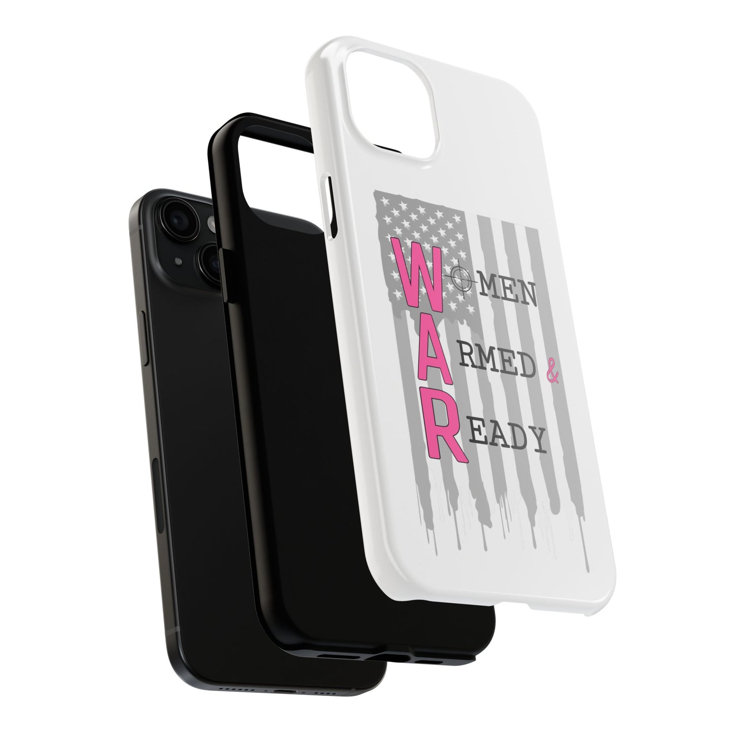 Women Armed & Ready Phone Case - Vertical Flag