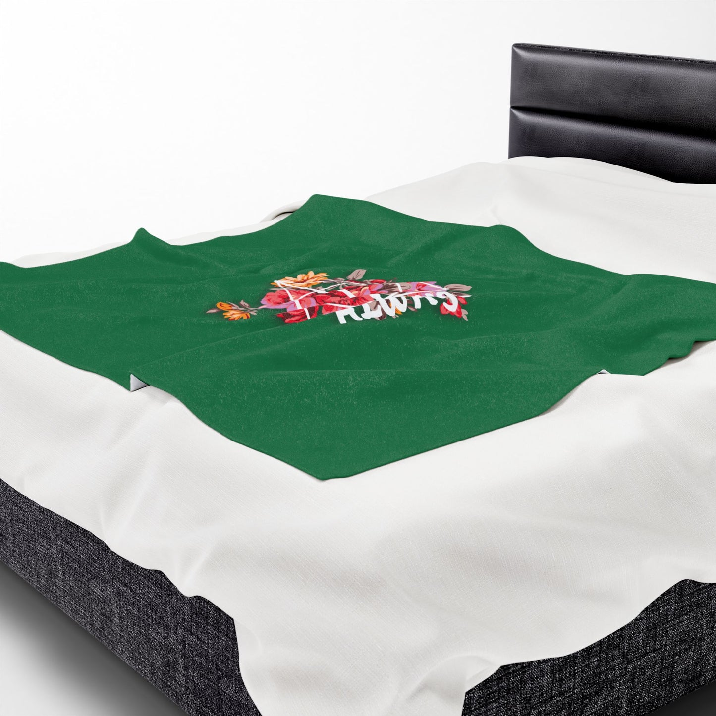 Slytherin 'Always' Floral Design Velveteen Plush Blanket