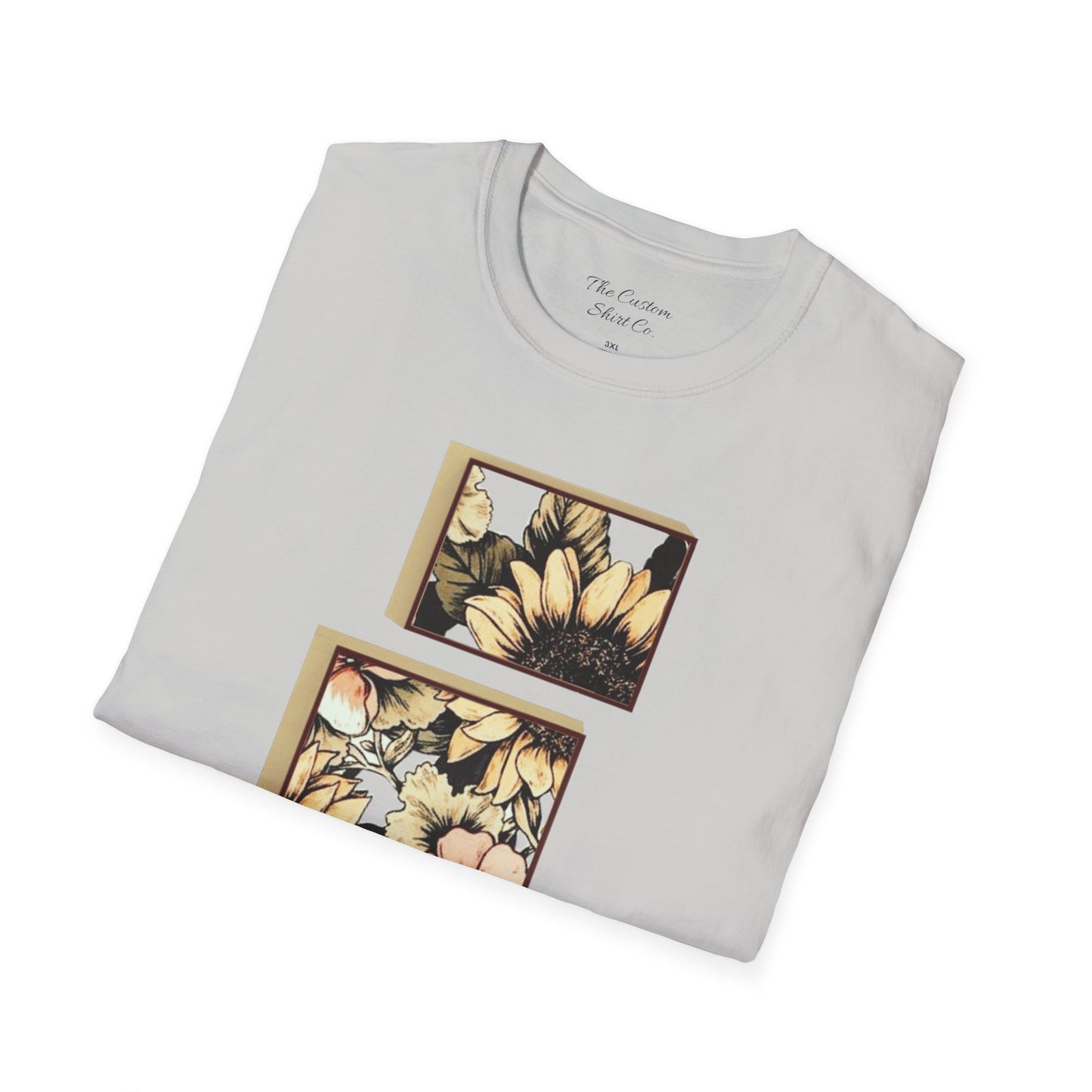 custom vintage flower shirt grey gray folded