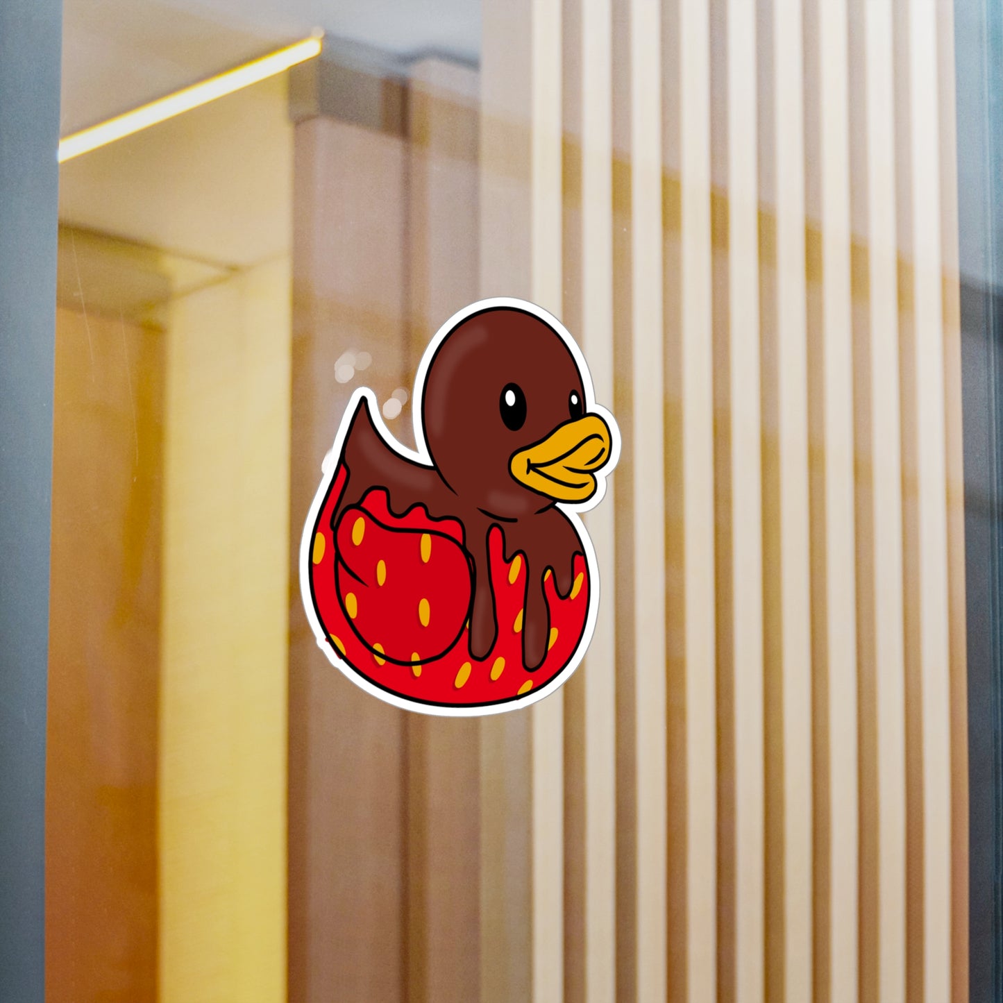 Chocolate Covered Strawberry Duck Kiss-Cut Vinyl Decal