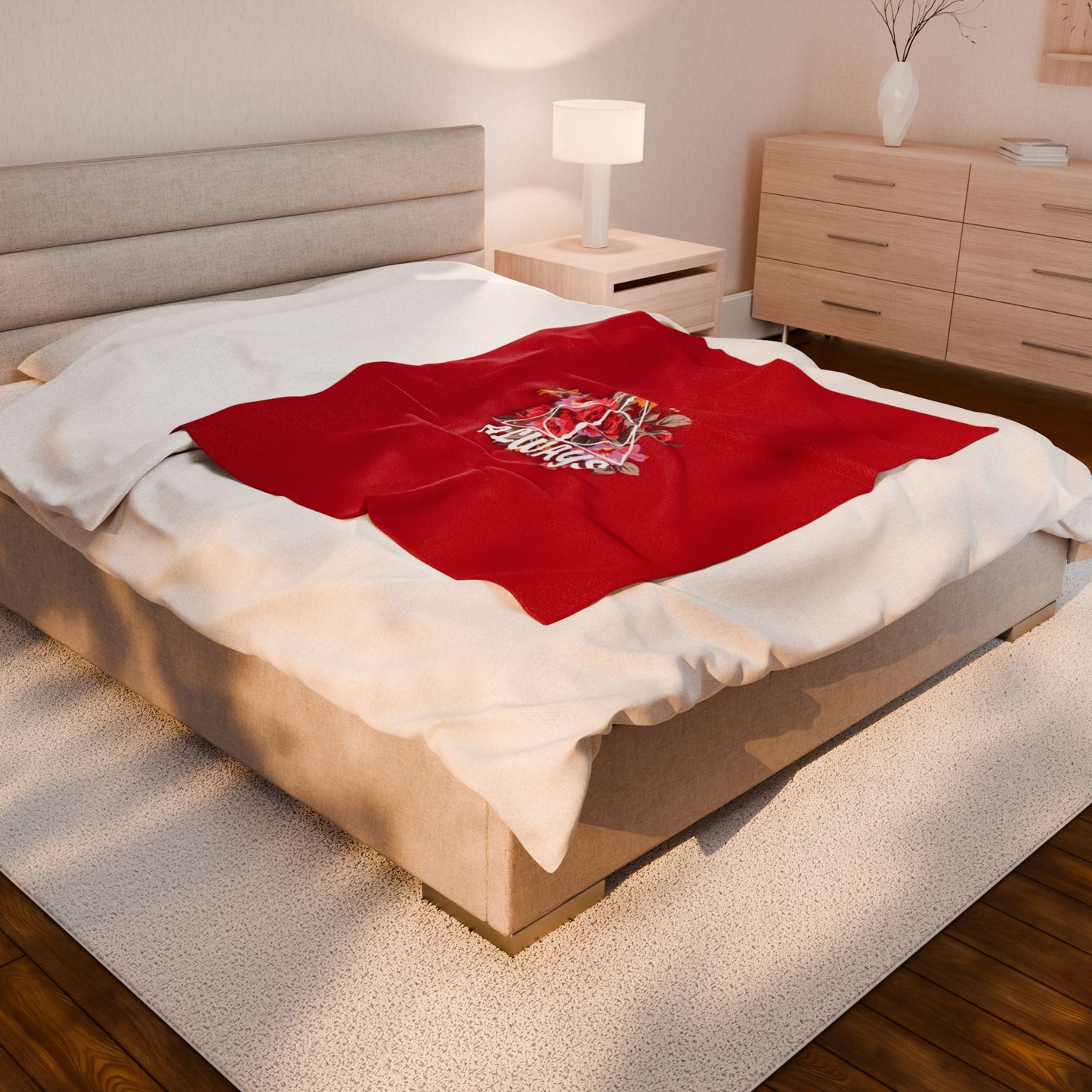 Gryffindor Floral 'Always' Design - Cozy Velveteen Plush Blanket