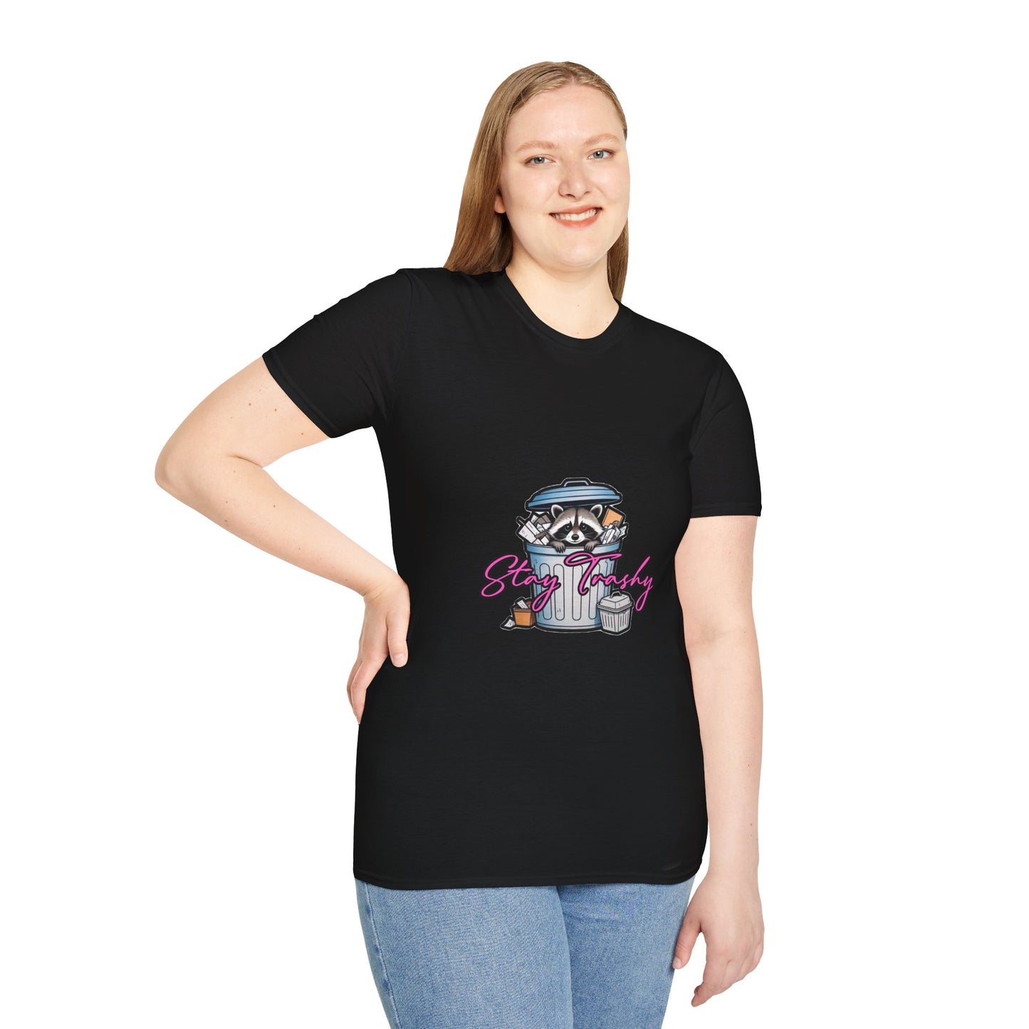 Stay Trashy T-Shirt - Cute Raccoon Design