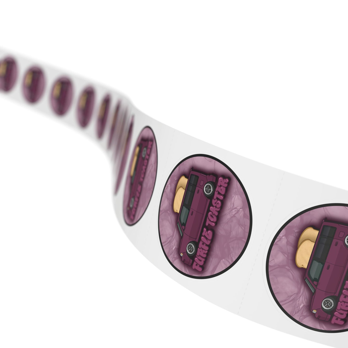 Purple Toaster Sticker Roll