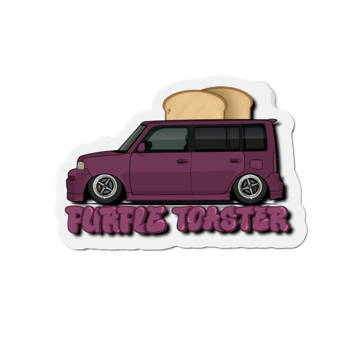 Purple Toaster Die-Cut Magnets