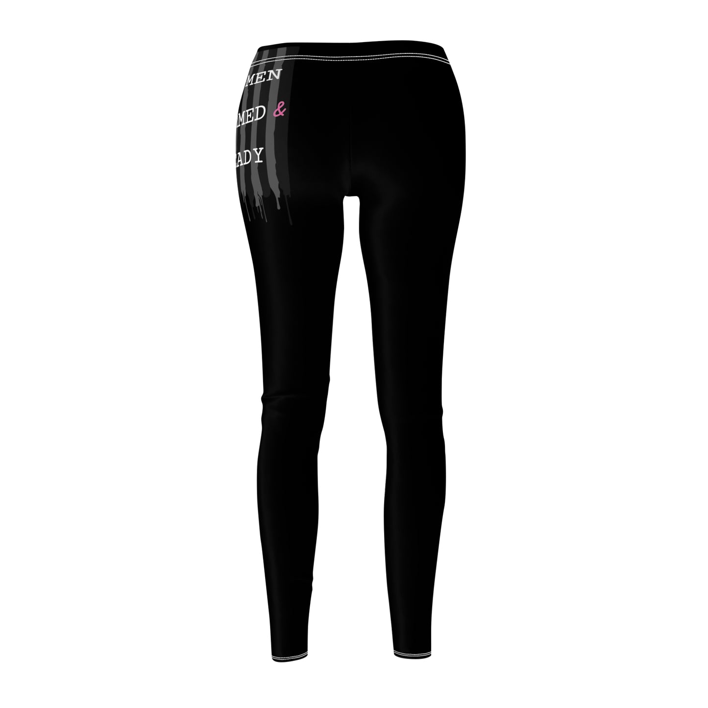 Women Armed & Ready Grey Flag Casual Leggings