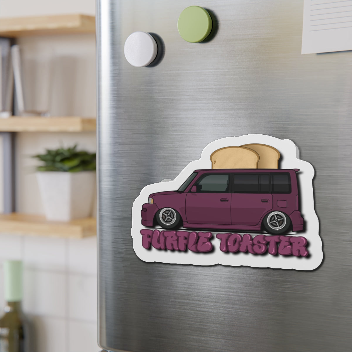 Purple Toaster Die-Cut Magnets