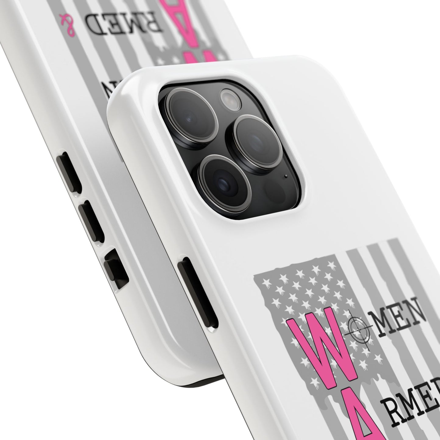 Women Armed & Ready Phone Case - Vertical Flag