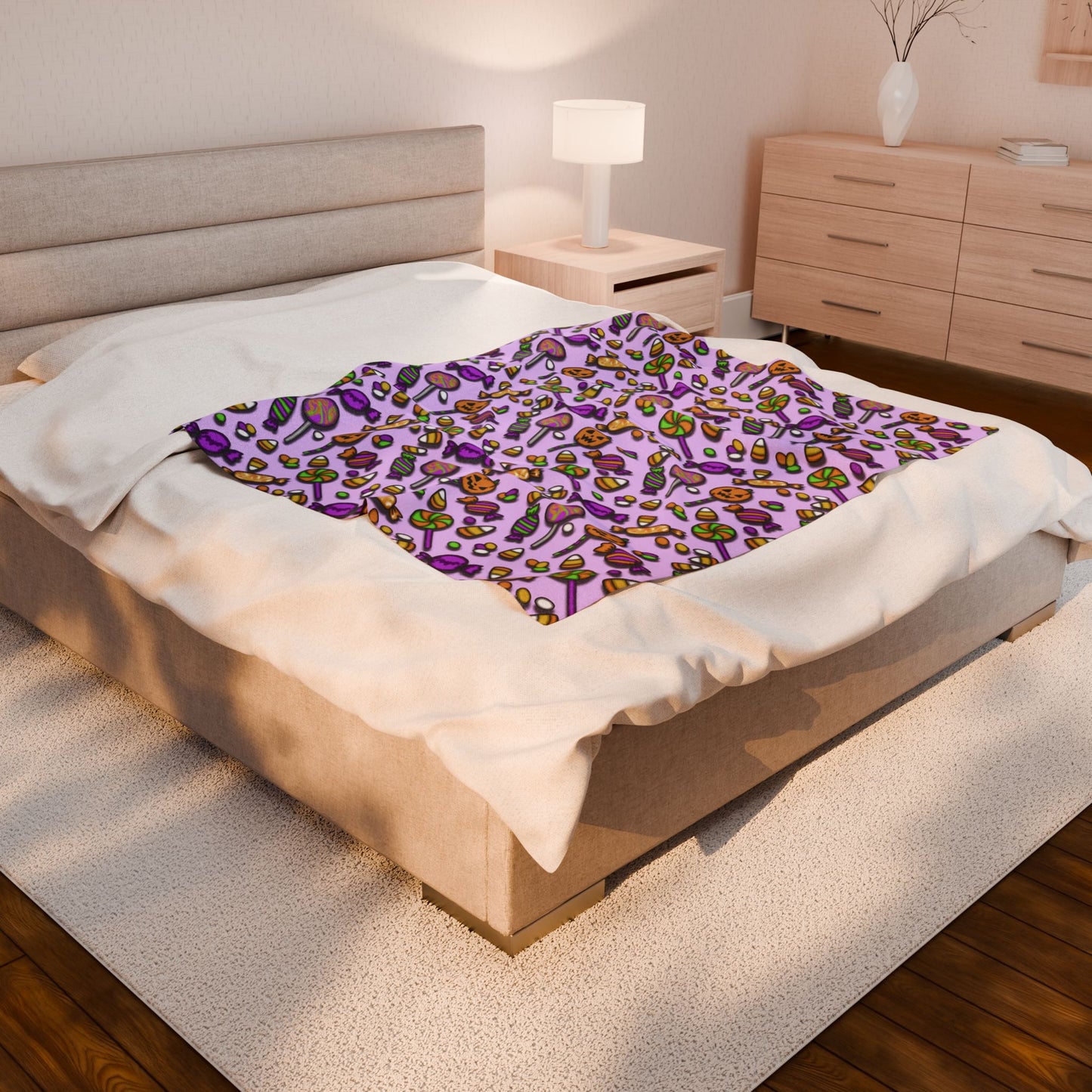 Halloween Candy Velveteen Plush Blanket