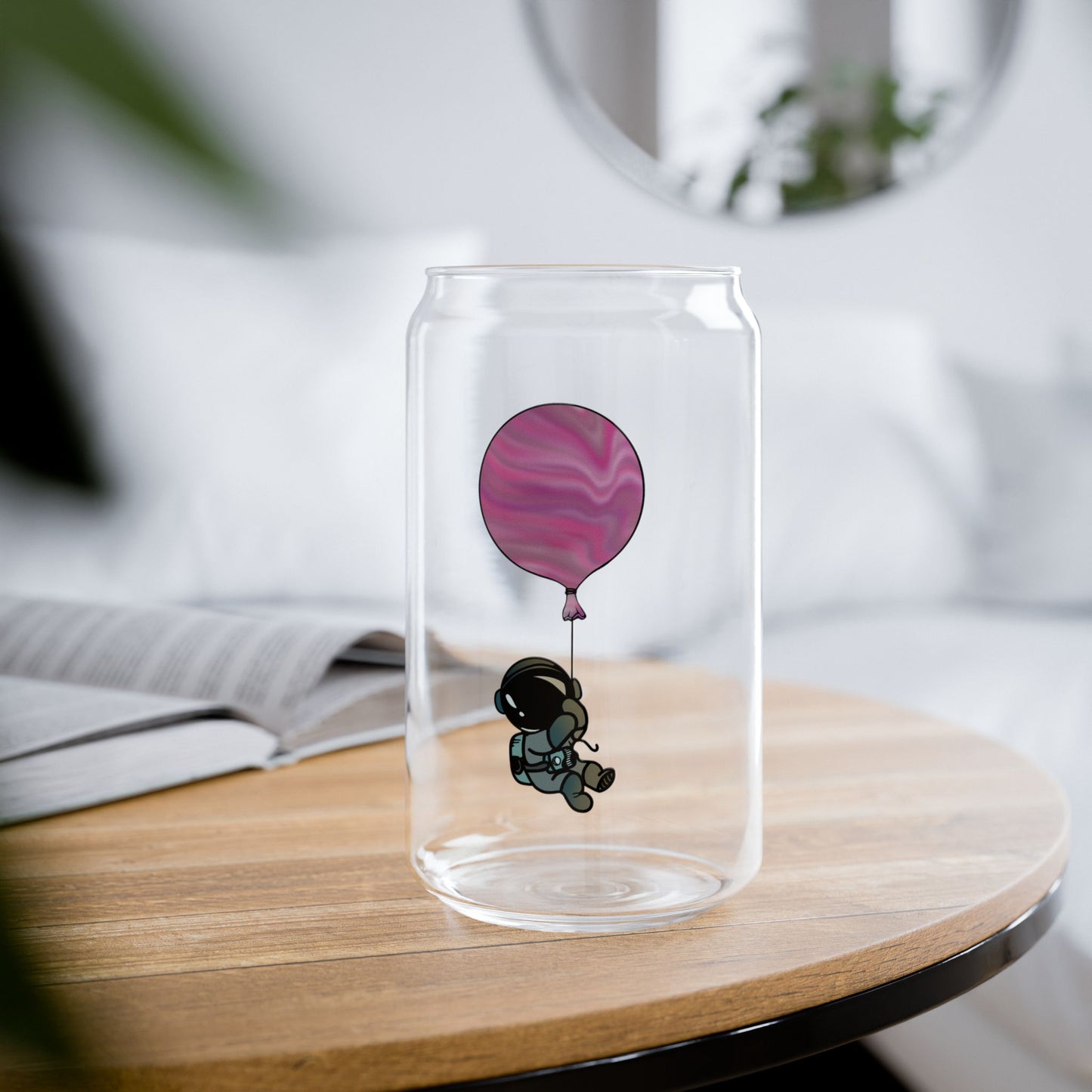 Astronaut Sipper Glass - 16oz with Bamboo Lid & Straw