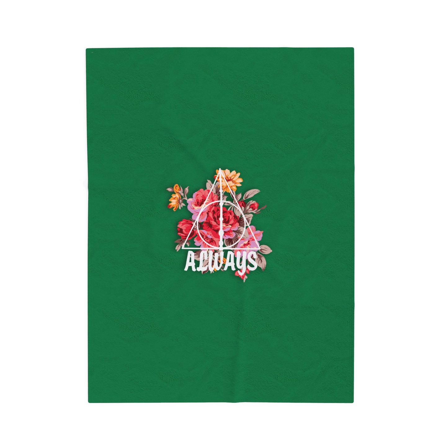 Slytherin 'Always' Floral Design Velveteen Plush Blanket