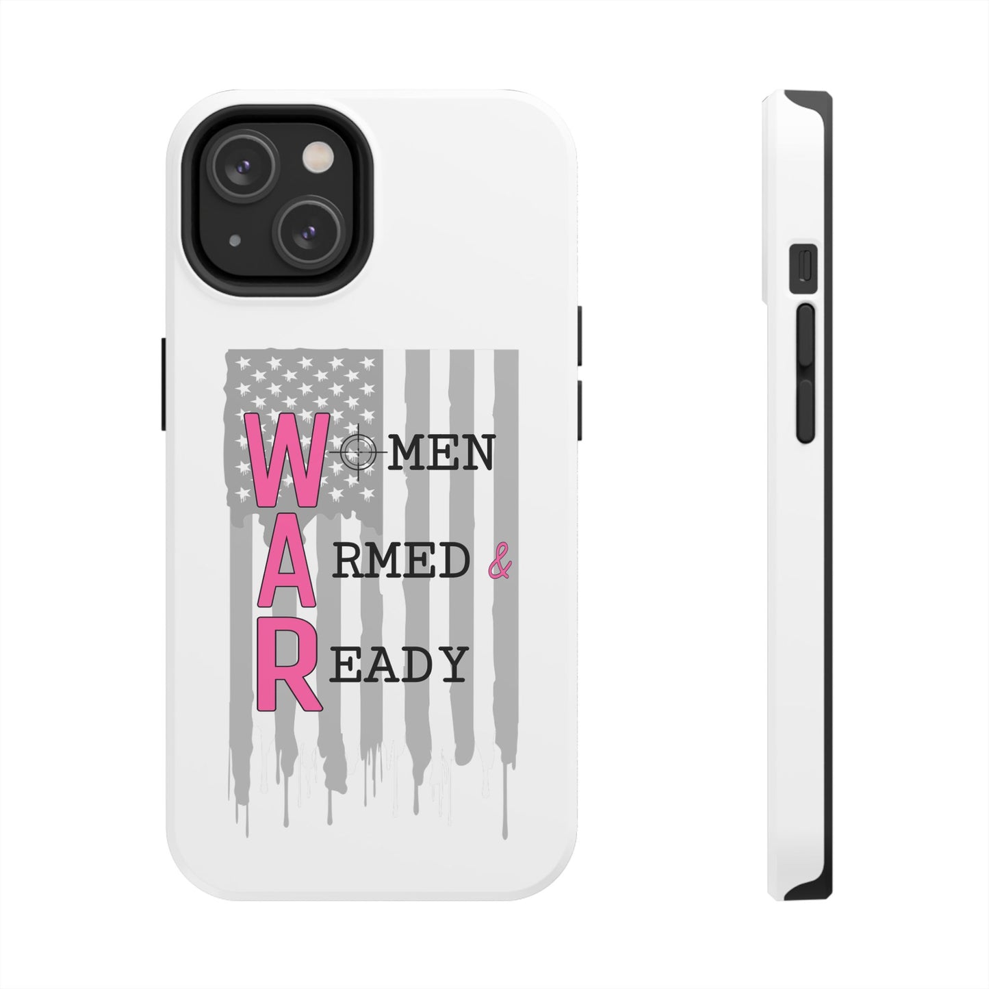 Women Armed & Ready Phone Case - Vertical Flag