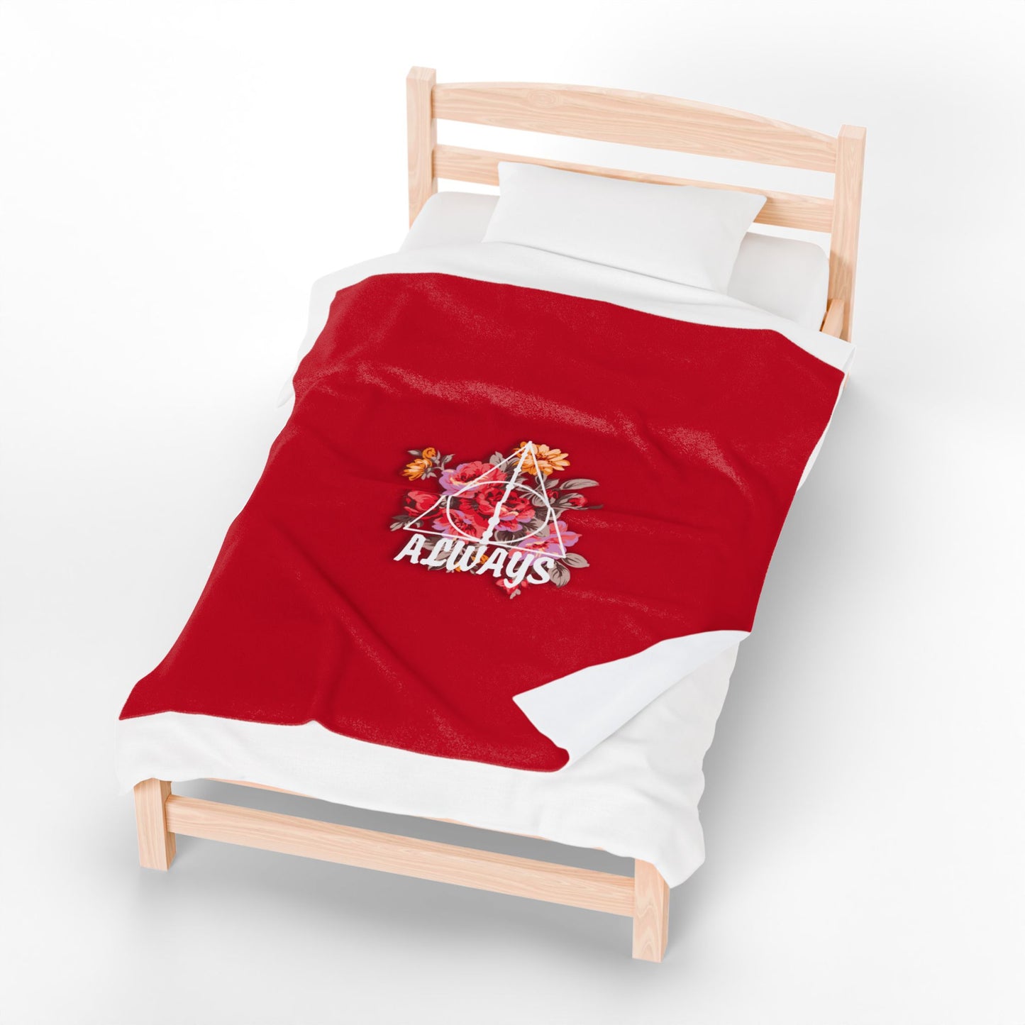 Gryffindor Floral 'Always' Design - Cozy Velveteen Plush Blanket