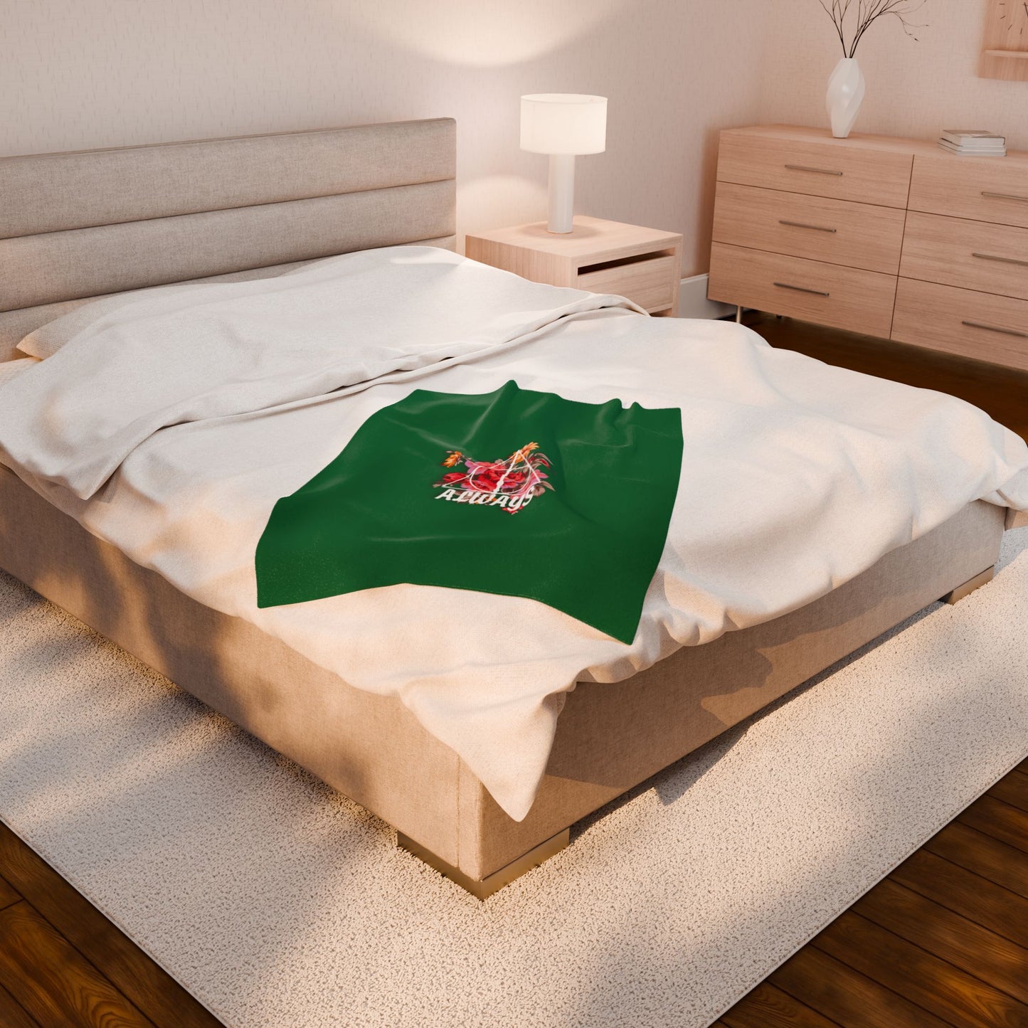 Slytherin 'Always' Floral Design Velveteen Plush Blanket