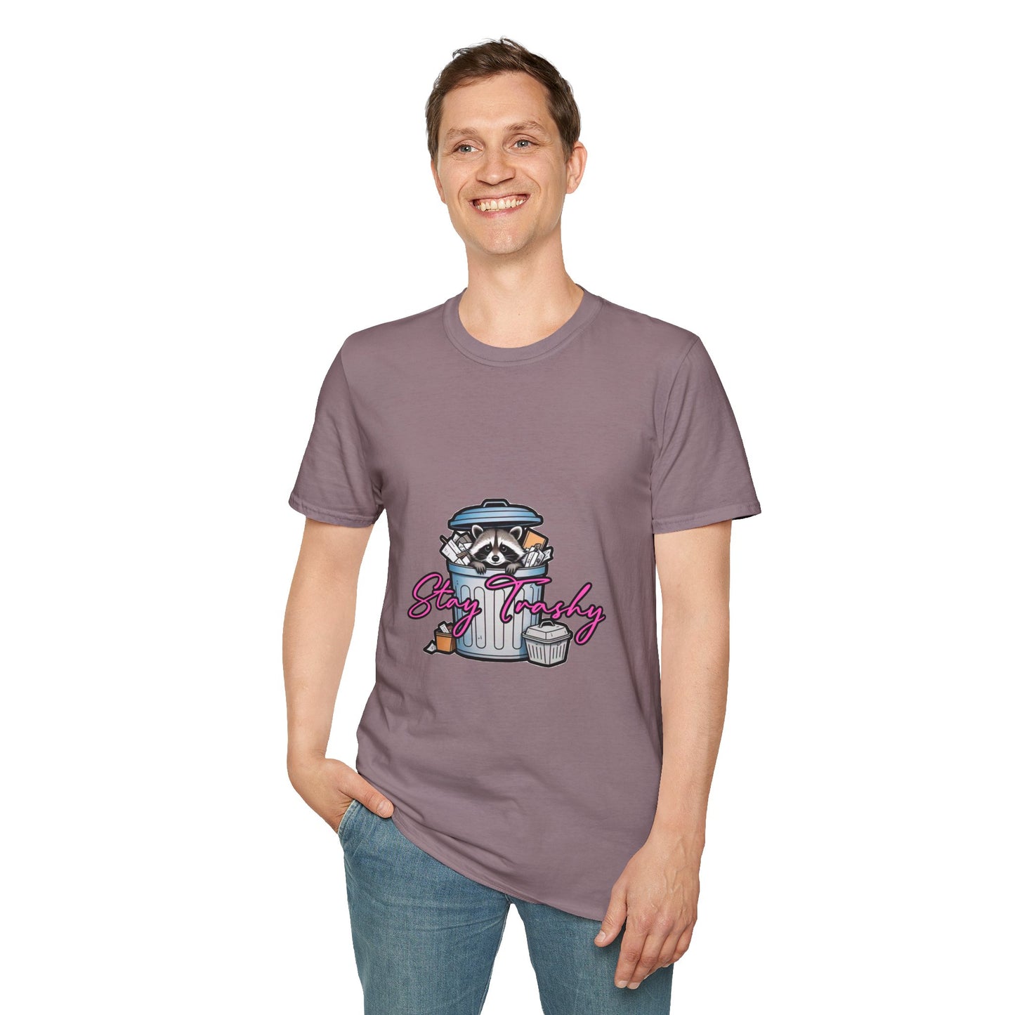 Stay Trashy T-Shirt - Cute Raccoon Design