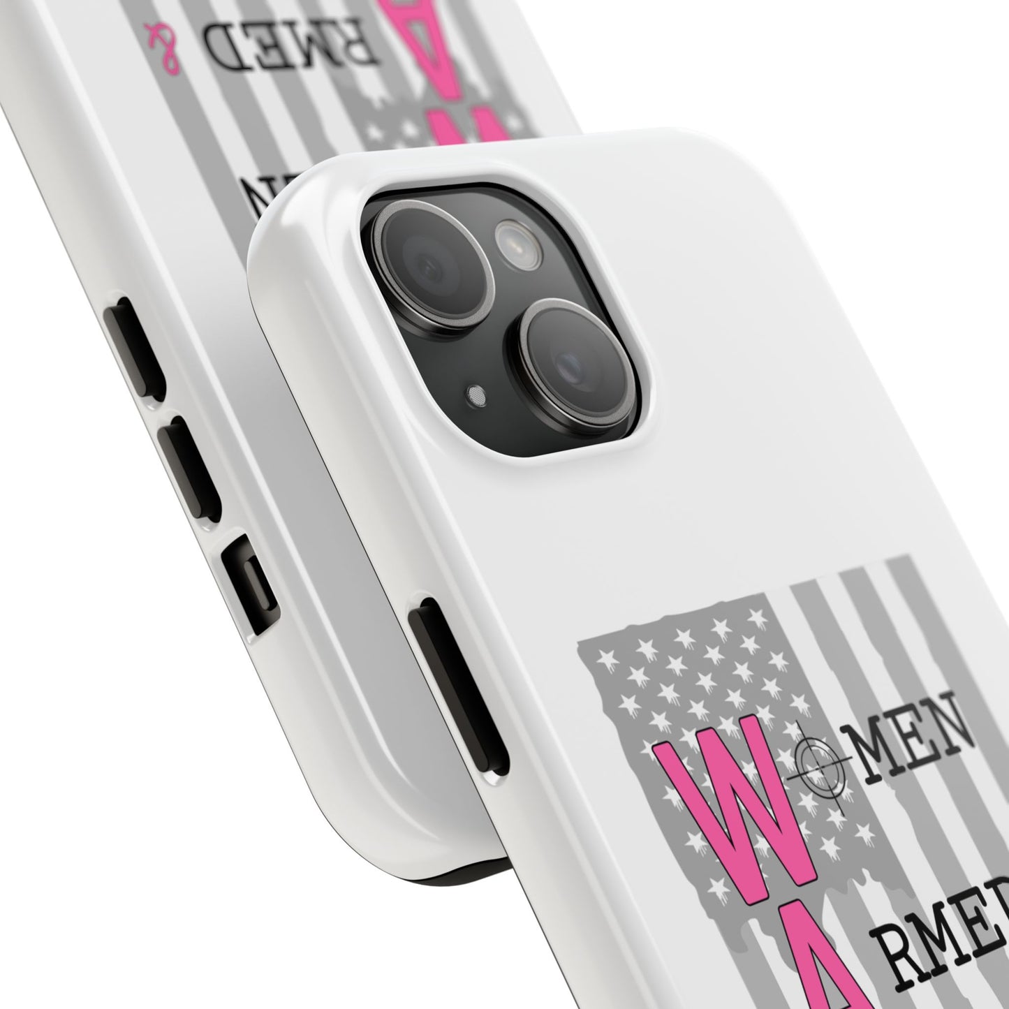 Women Armed & Ready Phone Case - Vertical Flag