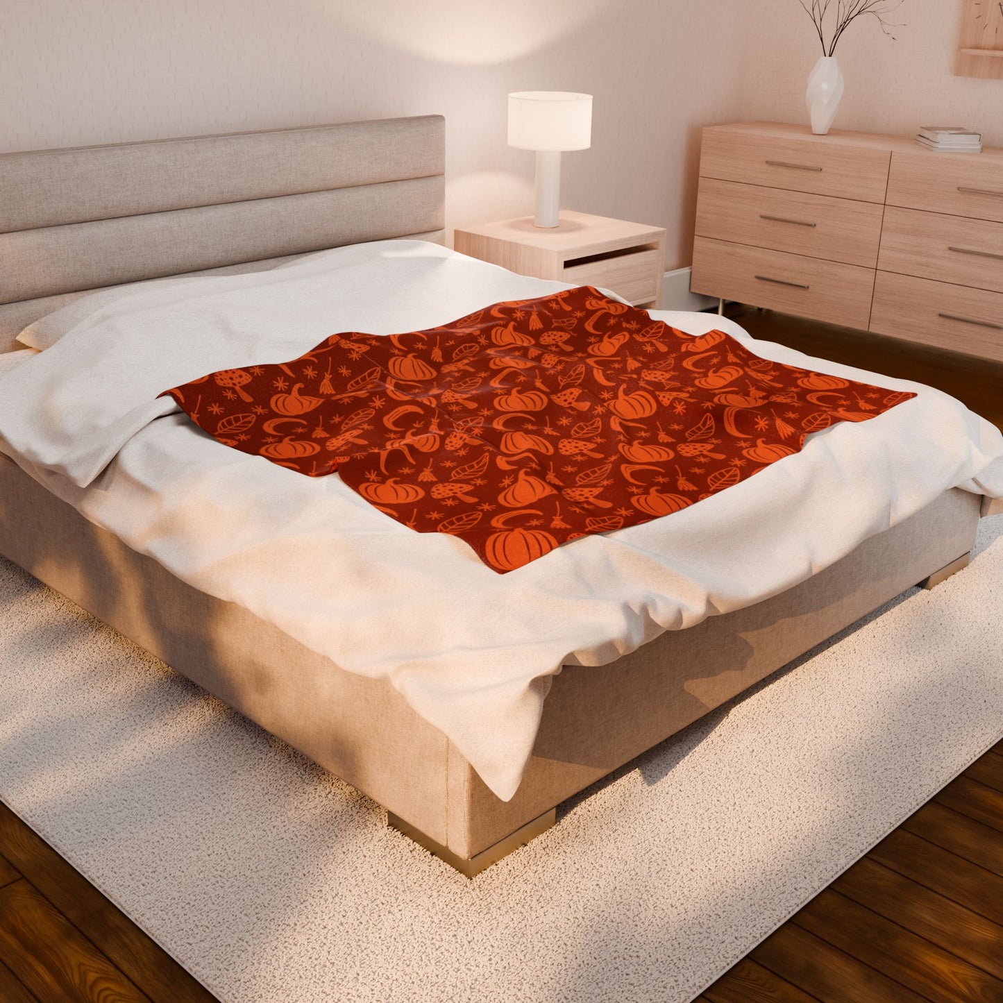 Pumpkin Pattern Fall Velveteen Plush Blanket