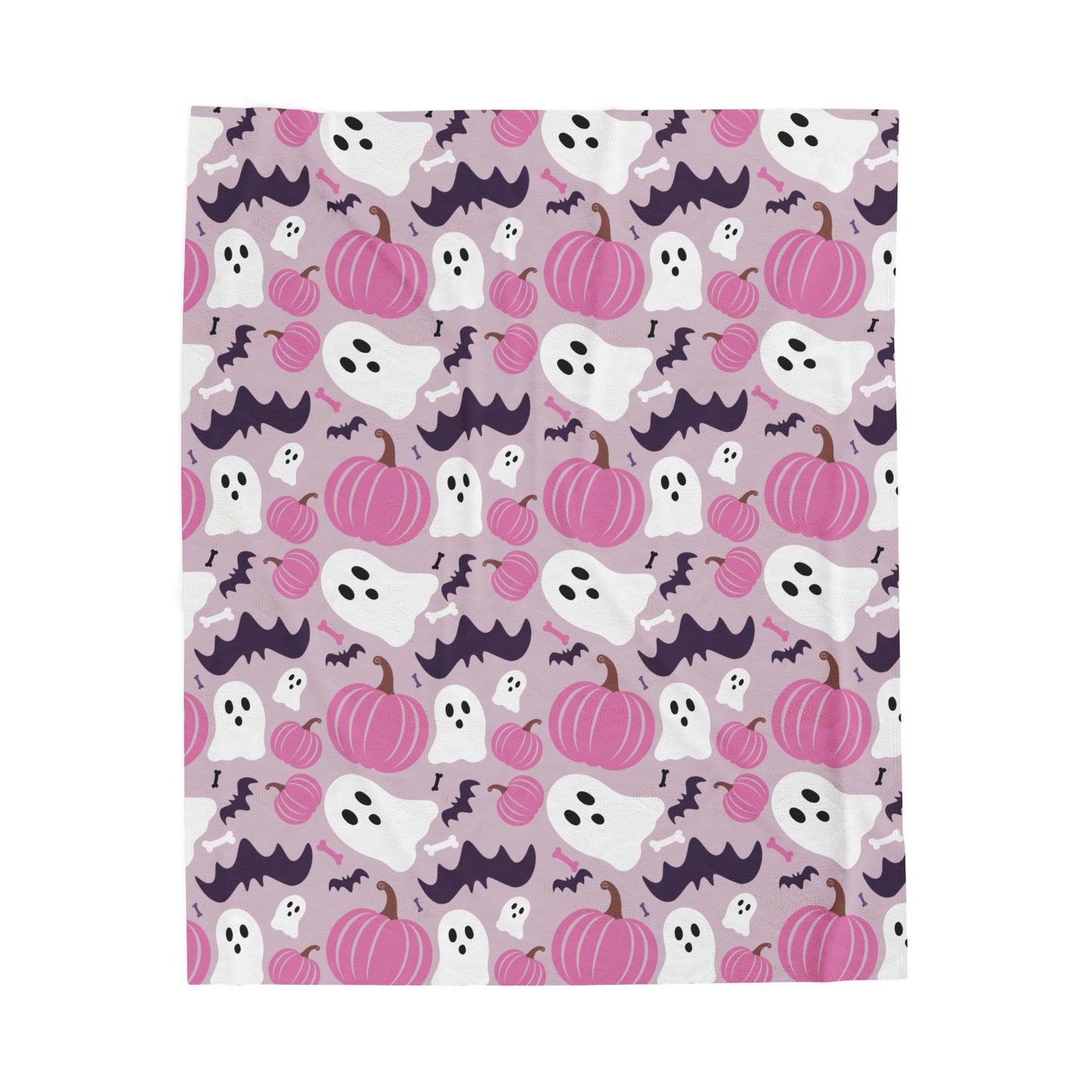 Halloween Ghost & Pumpkin Plush Blanket