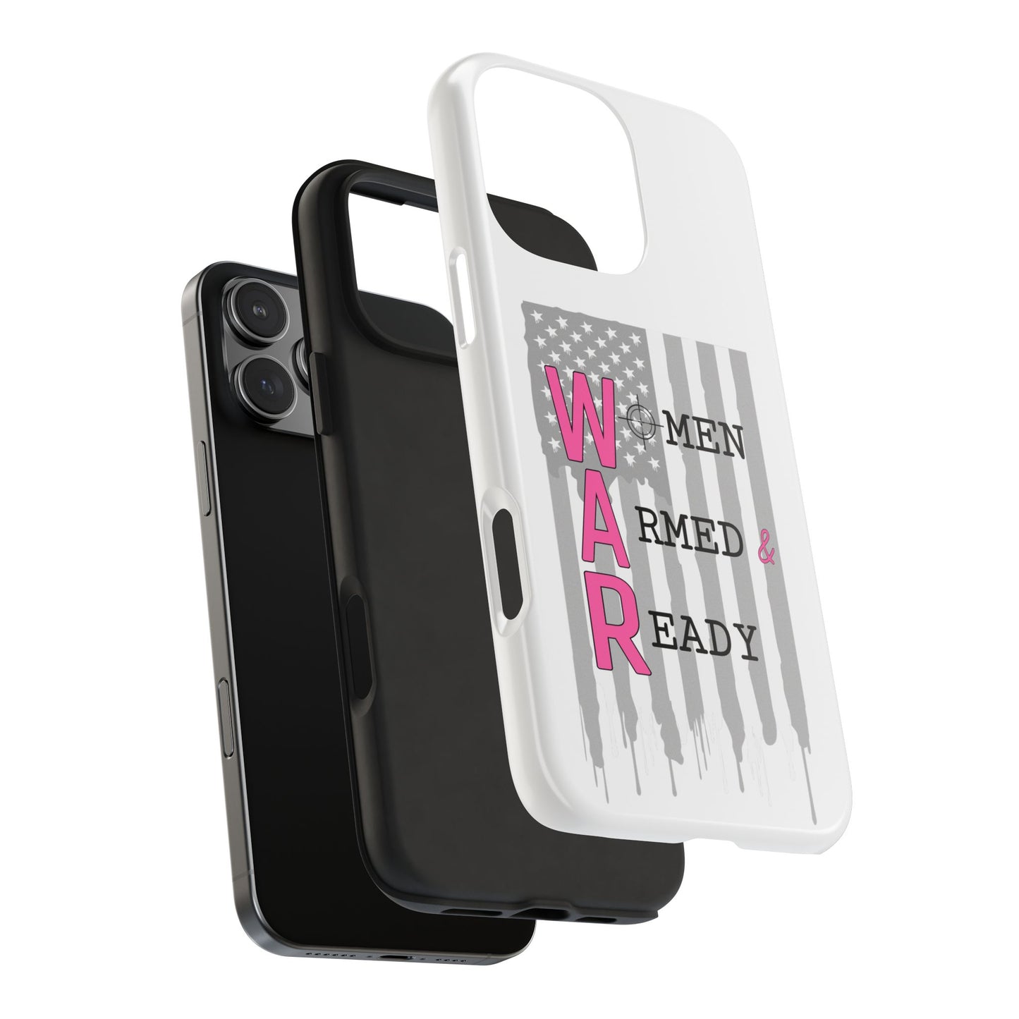 Women Armed & Ready Phone Case - Vertical Flag