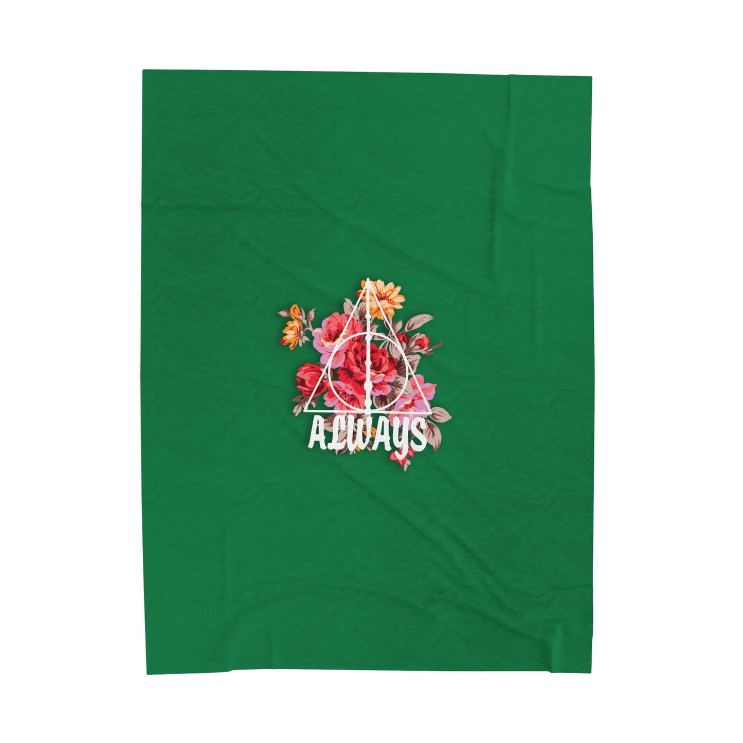 Slytherin 'Always' Floral Design Velveteen Plush Blanket