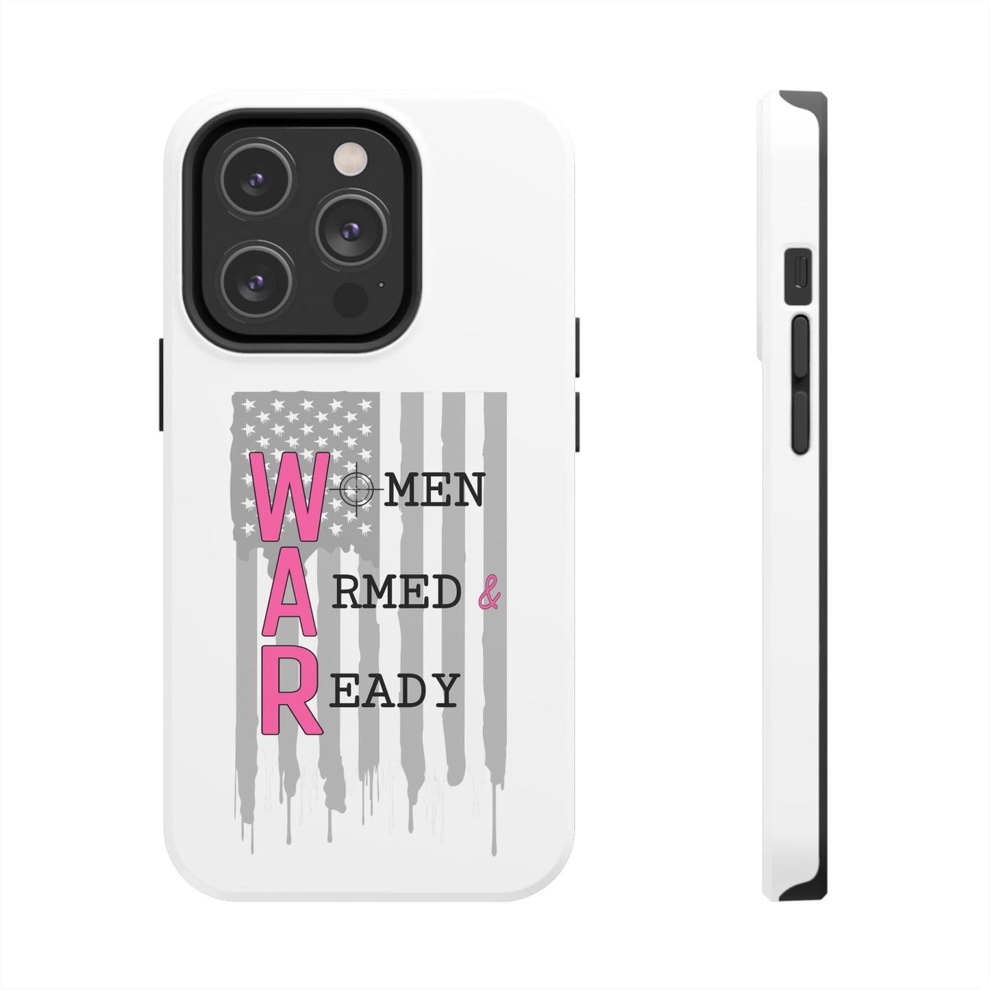 Women Armed & Ready Phone Case - Vertical Flag