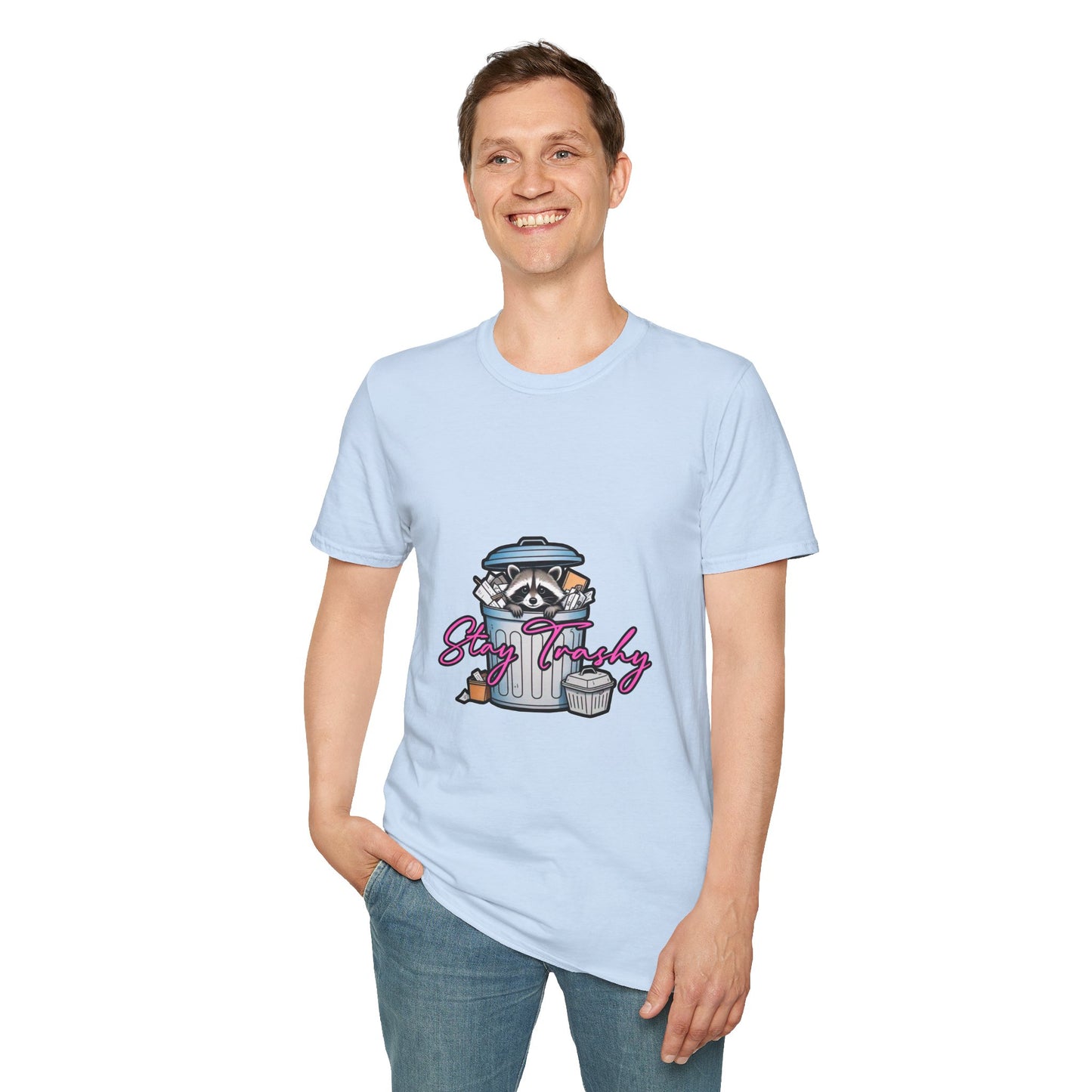 Stay Trashy T-Shirt - Cute Raccoon Design
