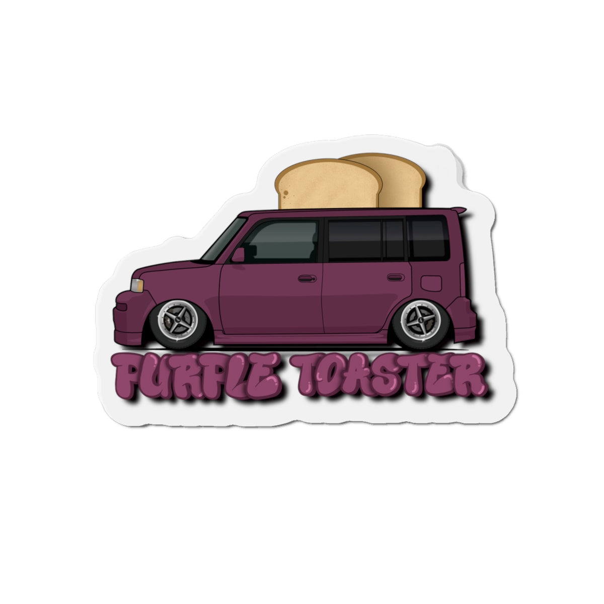 Purple Toaster Die-Cut Magnets