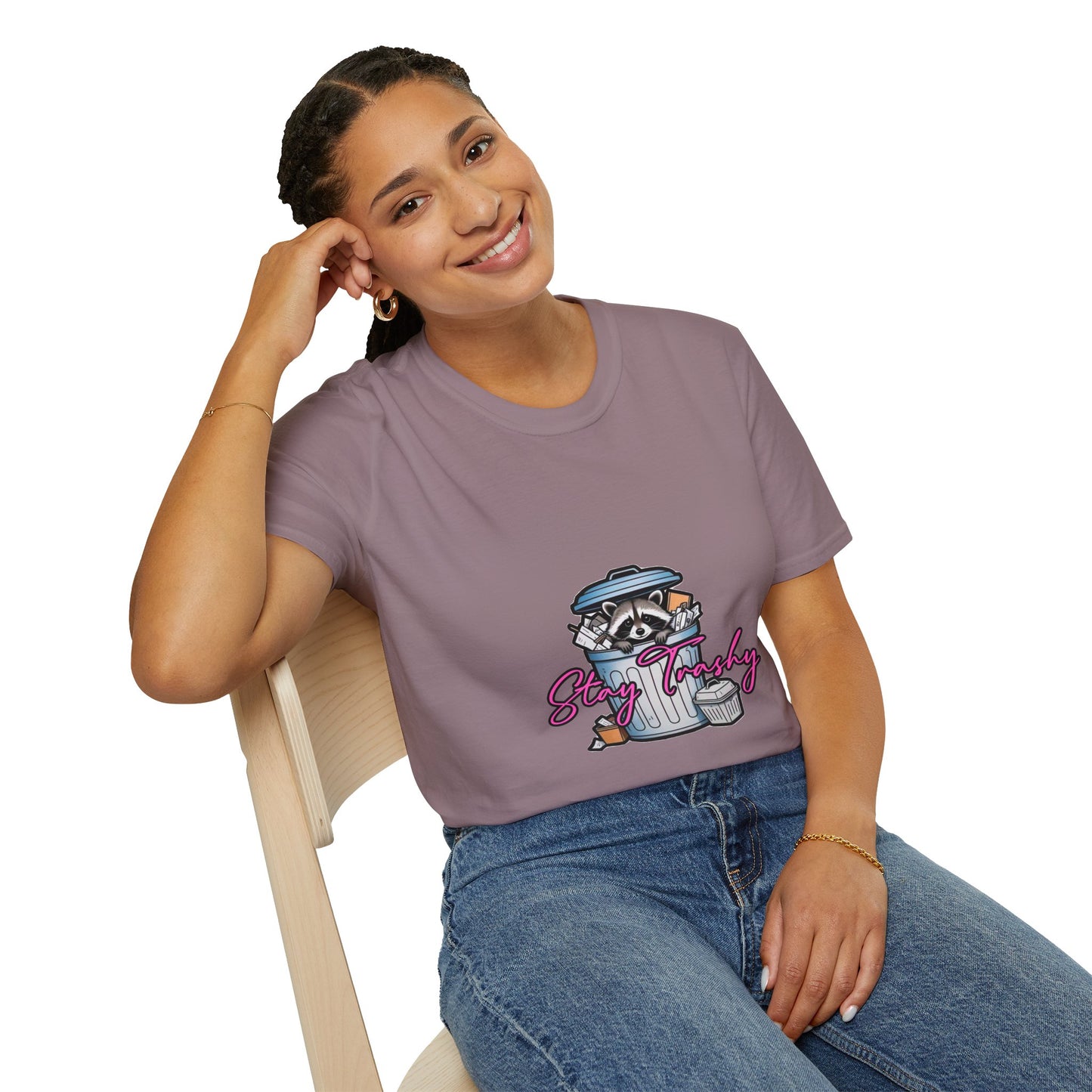 Stay Trashy T-Shirt - Cute Raccoon Design