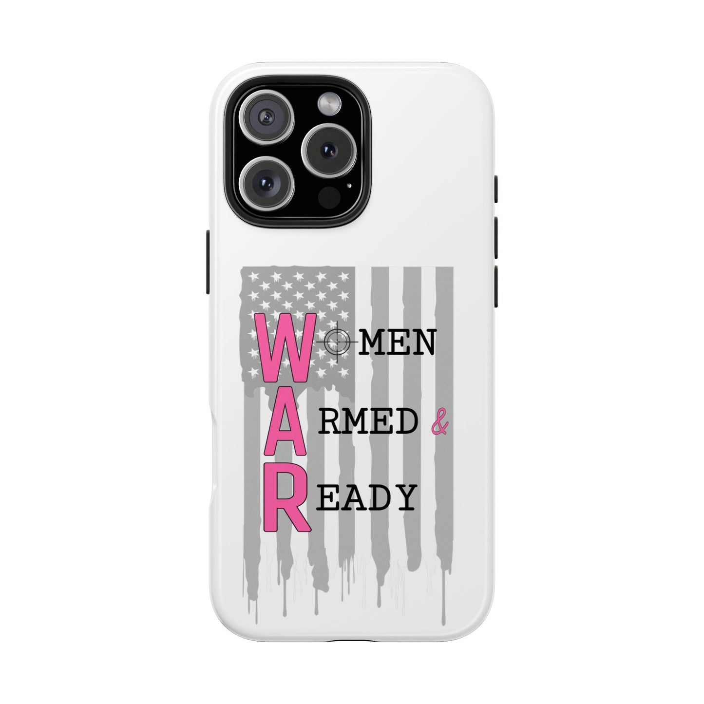 Women Armed & Ready Phone Case - Vertical Flag
