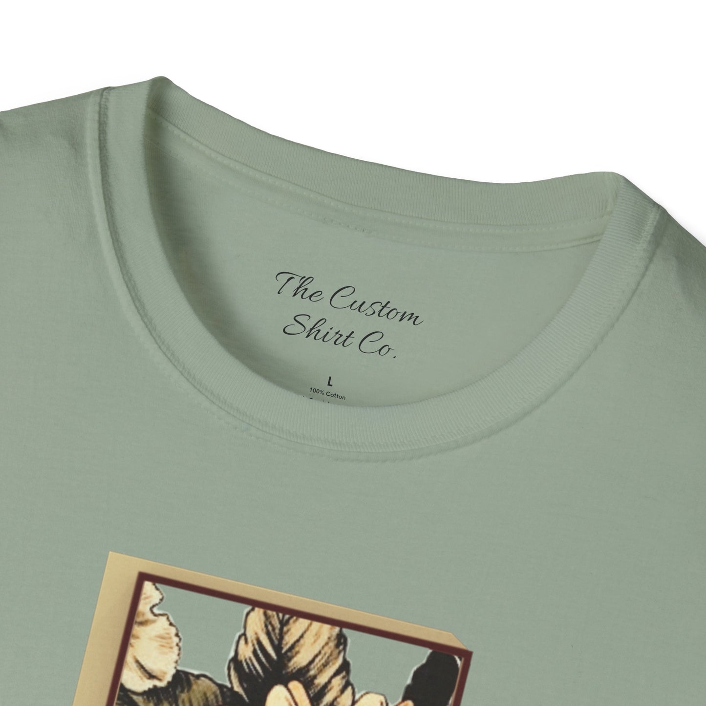 custom vintage flower shirt military green neck