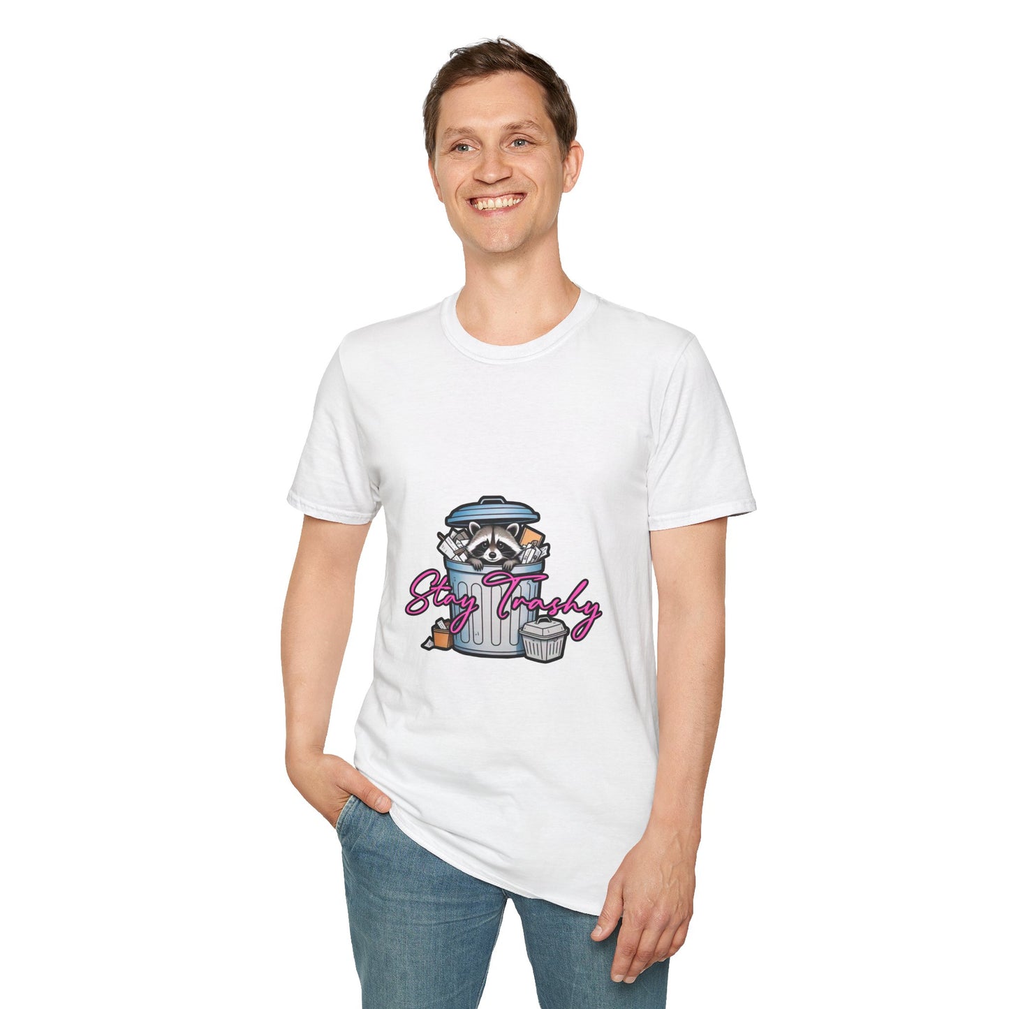 Stay Trashy T-Shirt - Cute Raccoon Design