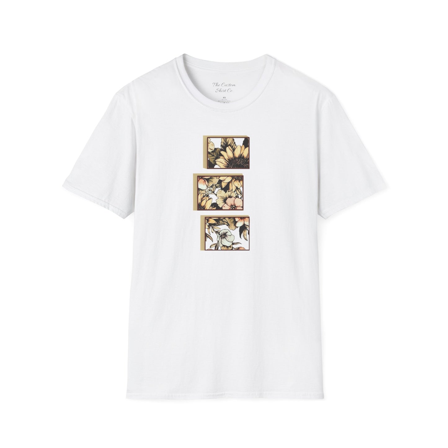 custom vintage flower shirt white light
