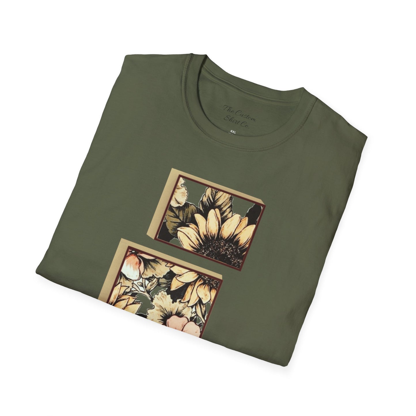 custom vintage flower shirt green folded